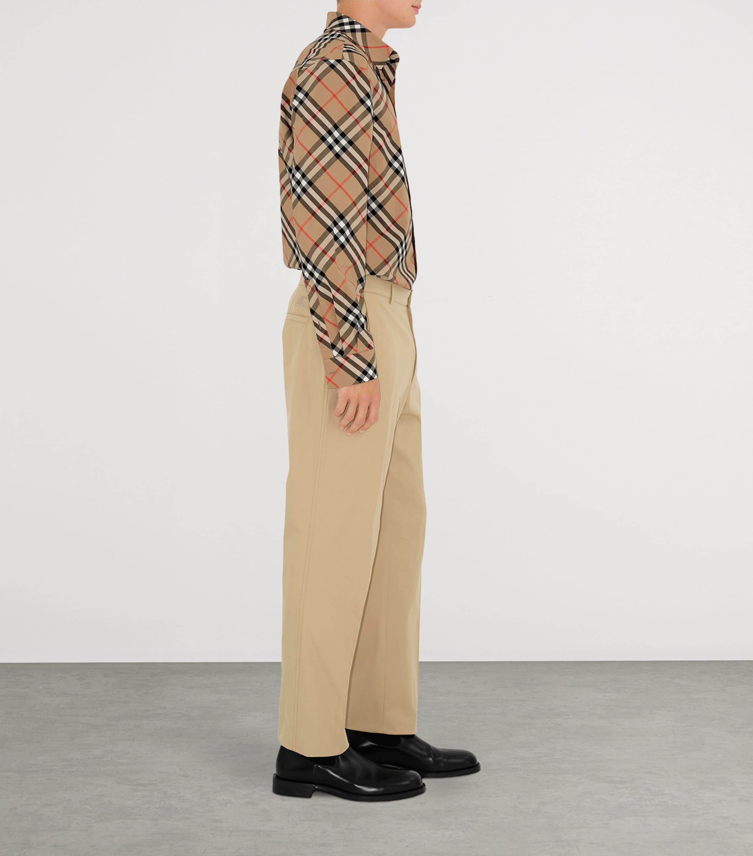 Cotton Check Shirt SAND IP CHECK Image 3