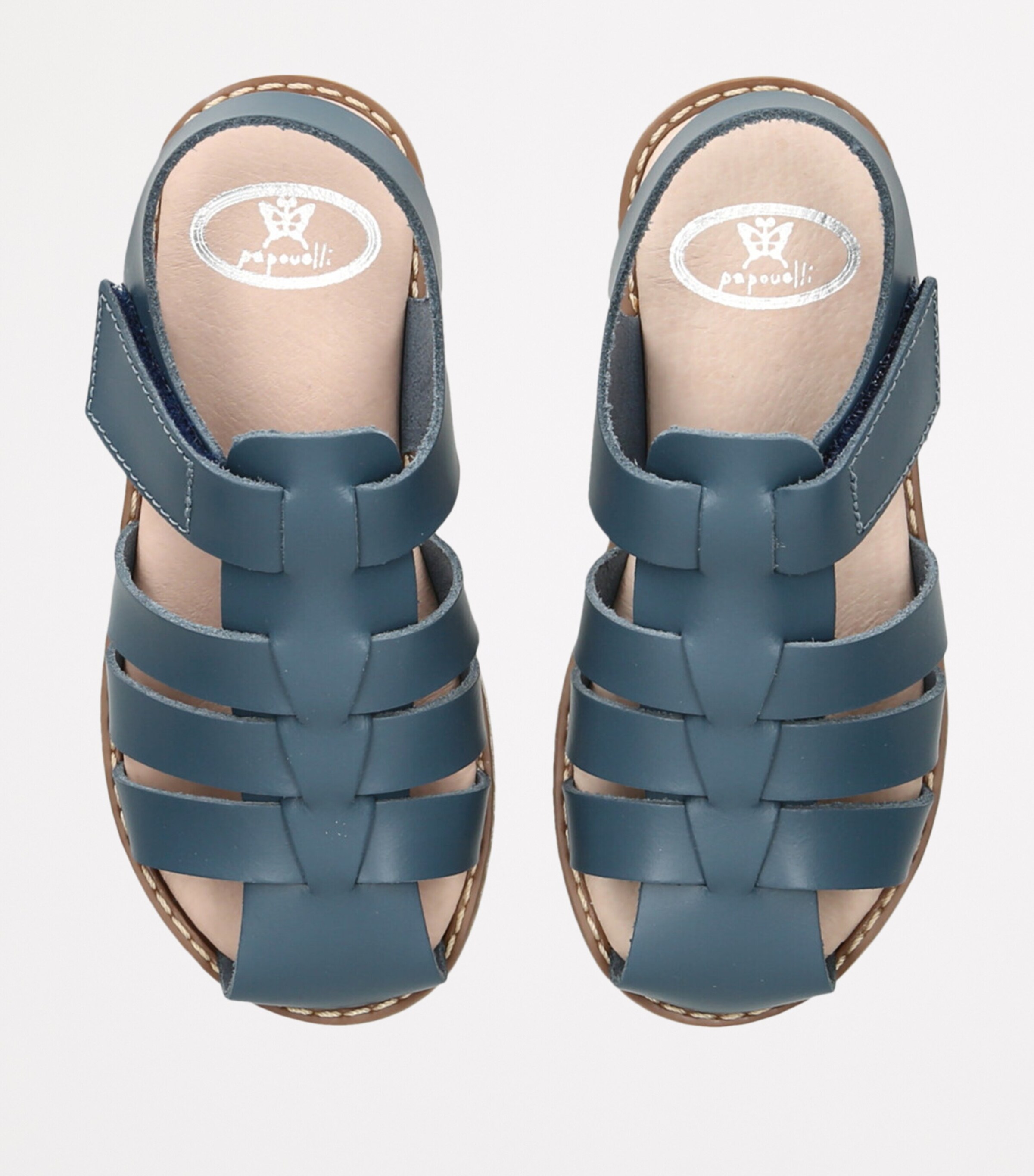 papouelli Leather Momo Sandals Blue Image 4