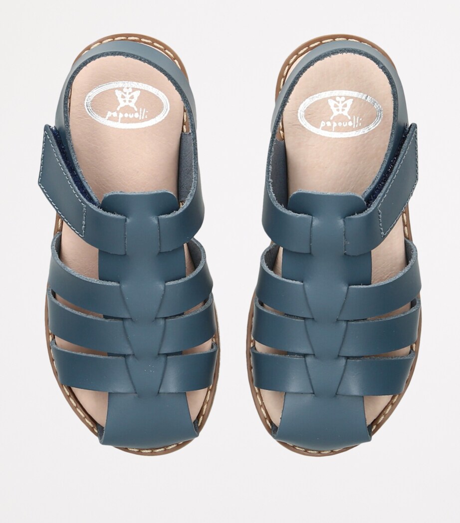 papouelli Leather Momo Sandals Blue Image 4