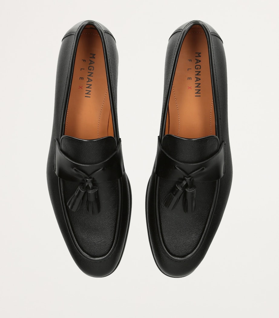 Leather Aston Tassel Loafers BLACK Image 6