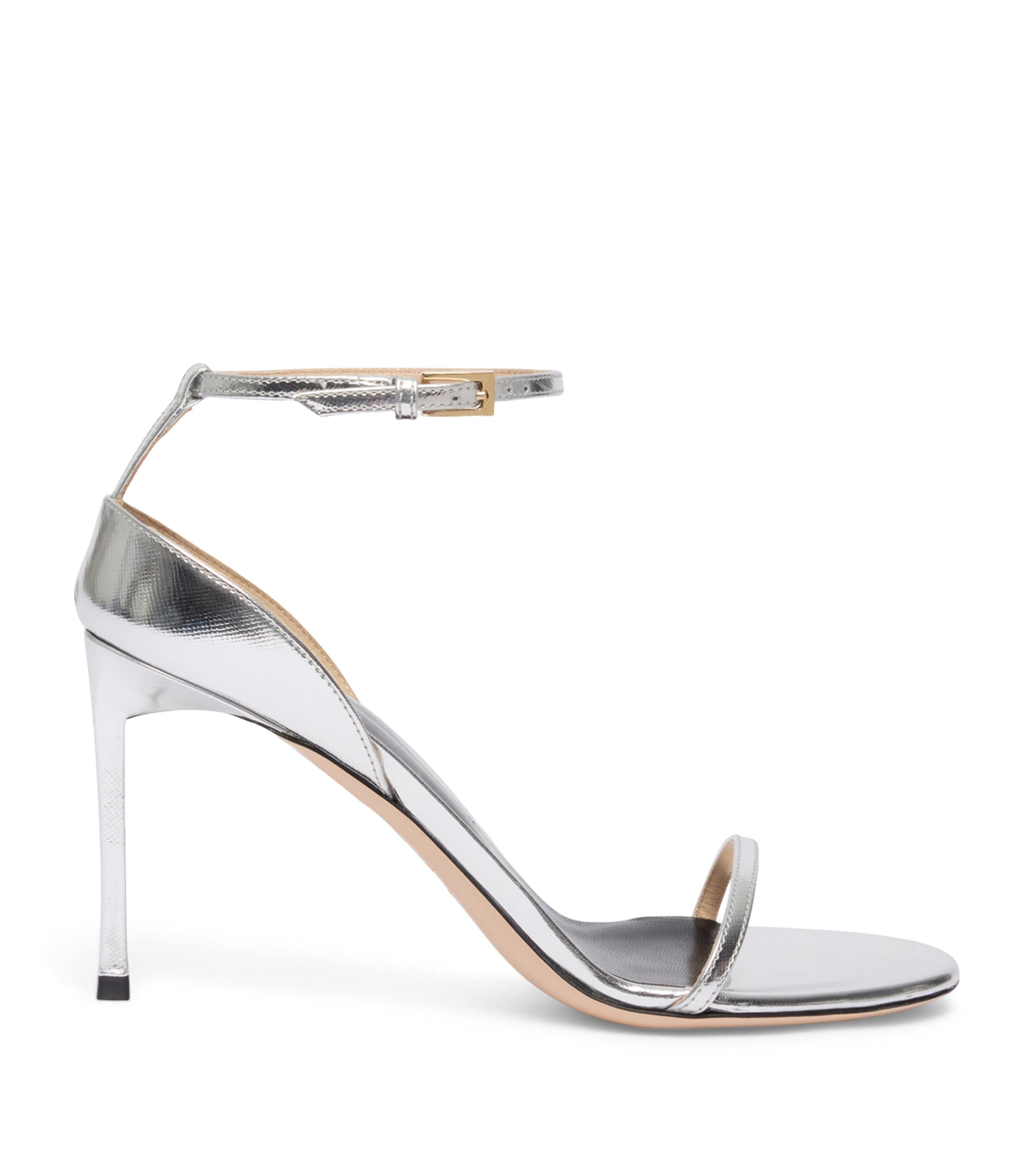 TOM FORD Metallic Leather Heeled Sandals Taa Image 1