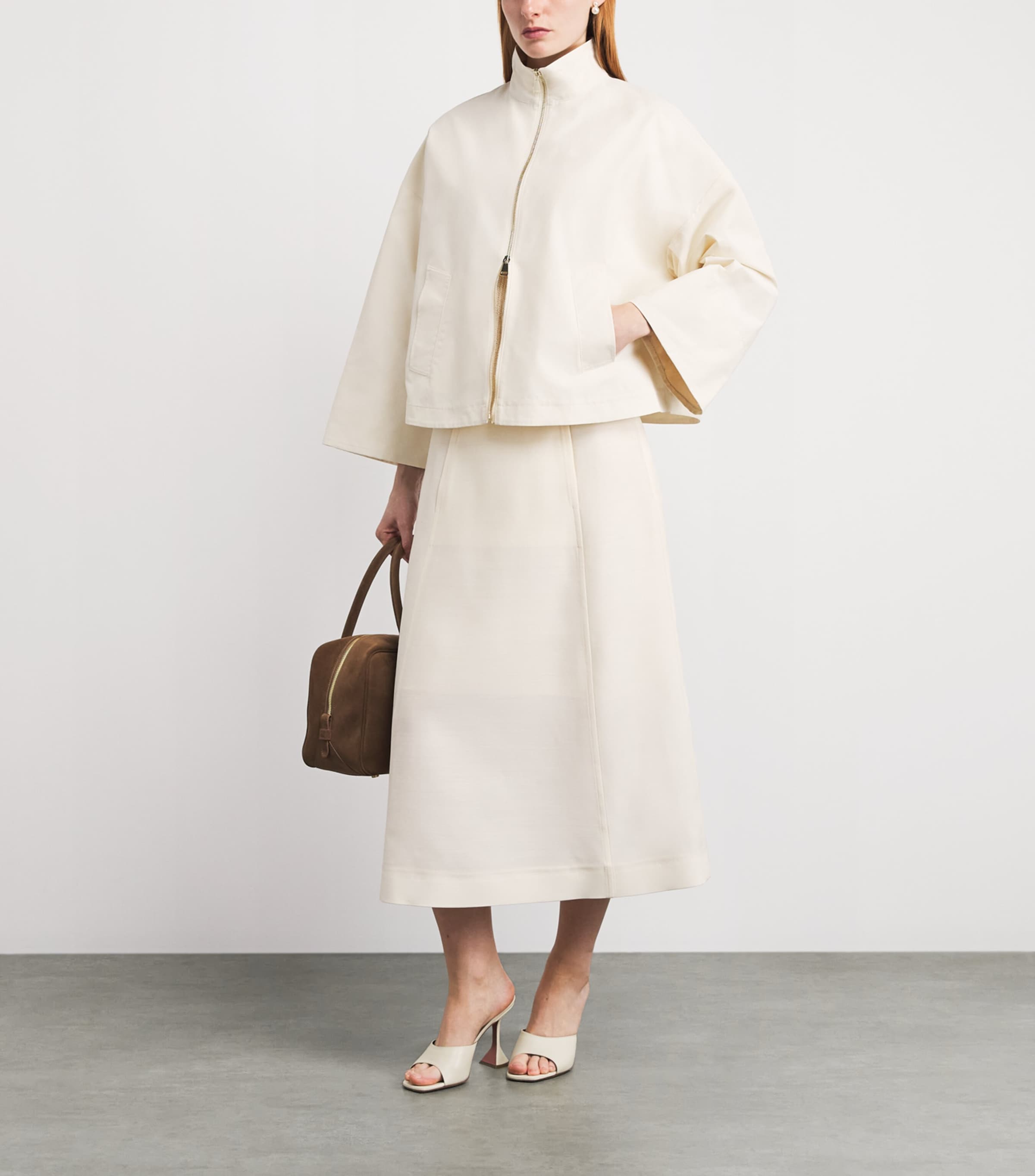 Fabiana Filippi Womens Cotton-Blend Caban Jacket Burro Image 2