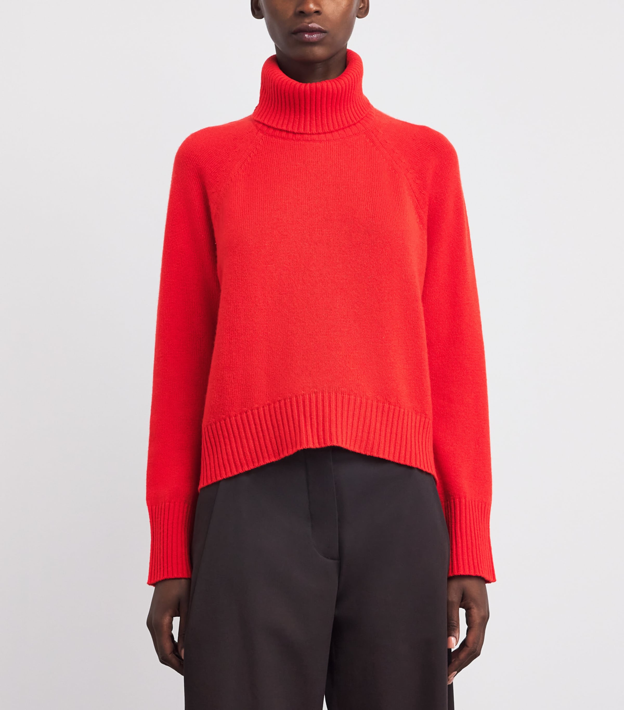 Cashmere Snood-Detail Sweater POPPY RED Image 3