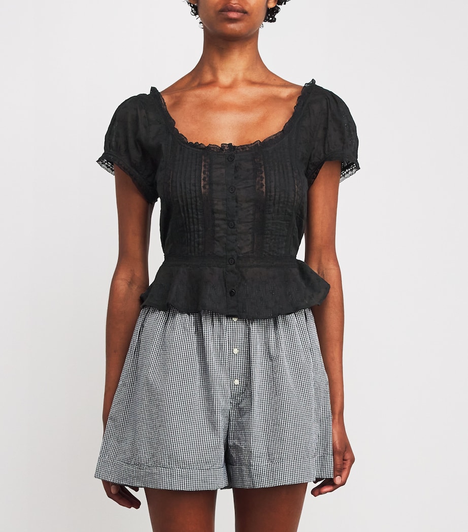 Broderie Anglaise Sandi Top BLACK Image 3