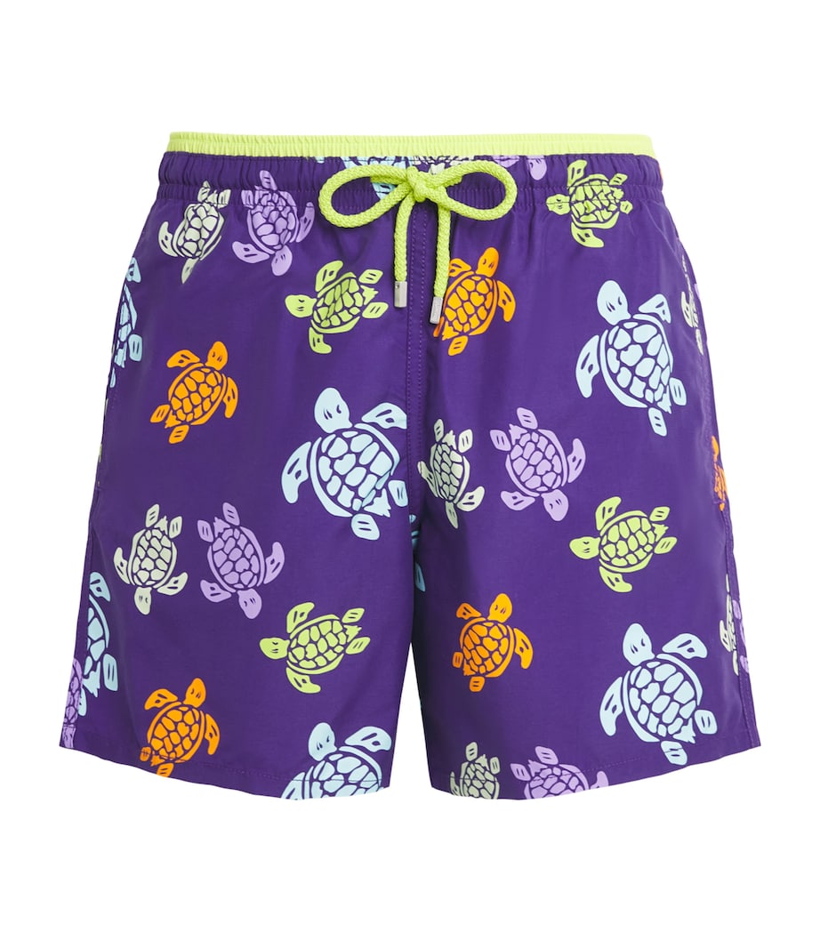 Vilebrequin Mens Multicolour Turtles Moka Swim Shorts Violette Image 1