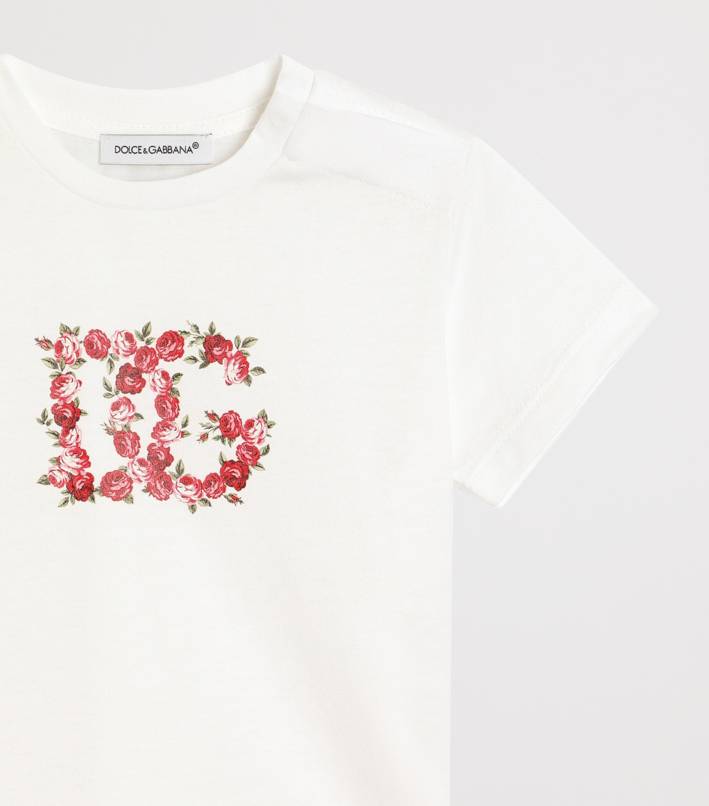 Dolce&Gabbana Kids Cotton Logo T-Shirt (3-30 Months) White Image 3