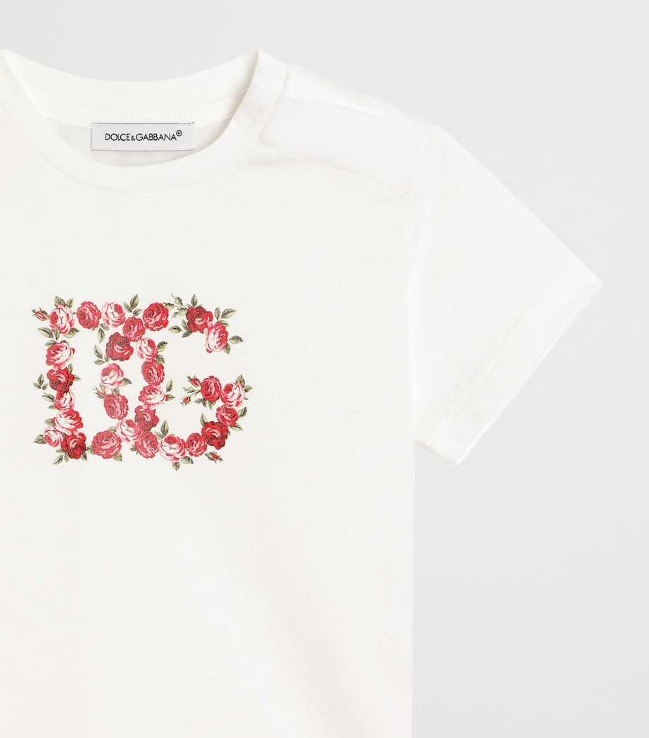 Dolce&Gabbana Kids Cotton Logo T-Shirt (3-30 Months) White Image 3