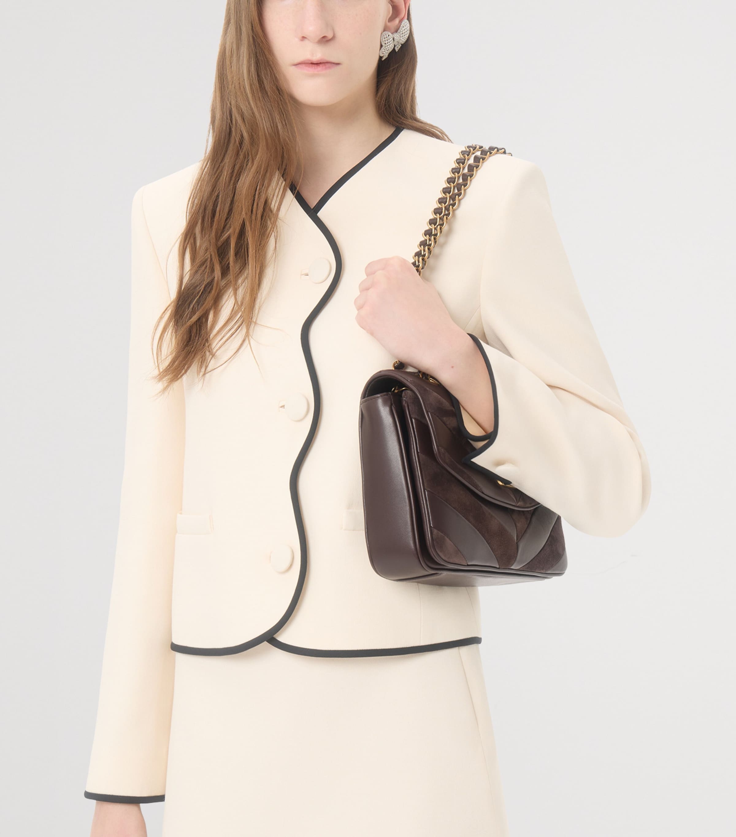 Valentino Womens Wool-Silk Crepe Jacket Image 6