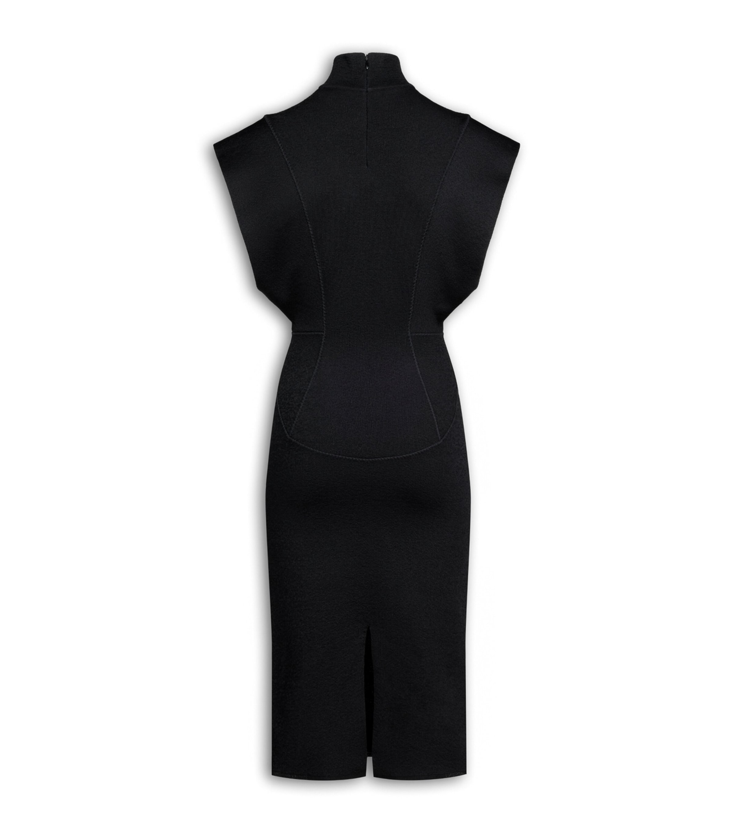 Alaïa Womens Midi Pencil Dress Noir Alaia Image 2