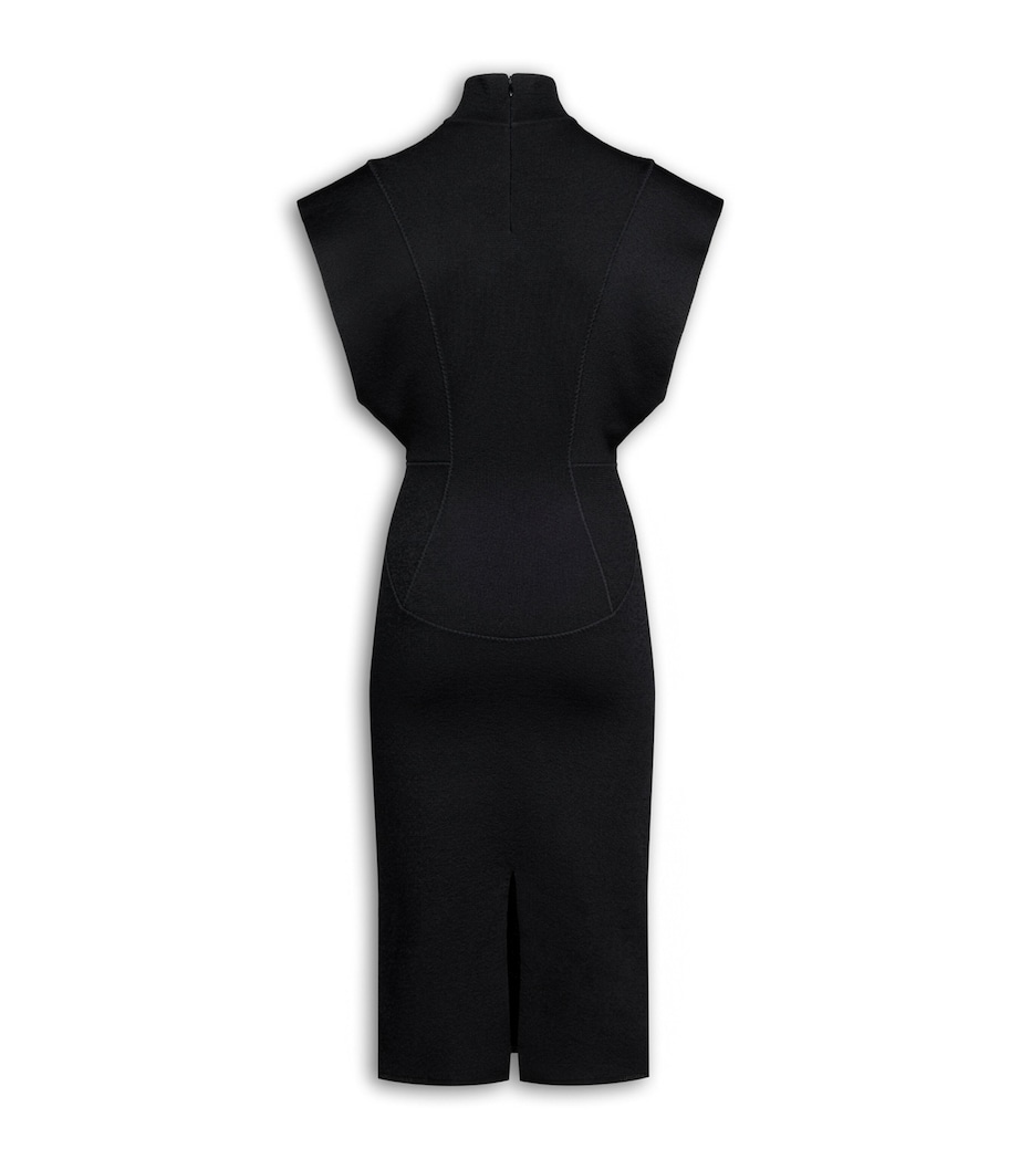 Alaïa Womens Midi Pencil Dress Noir Alaia Image 2