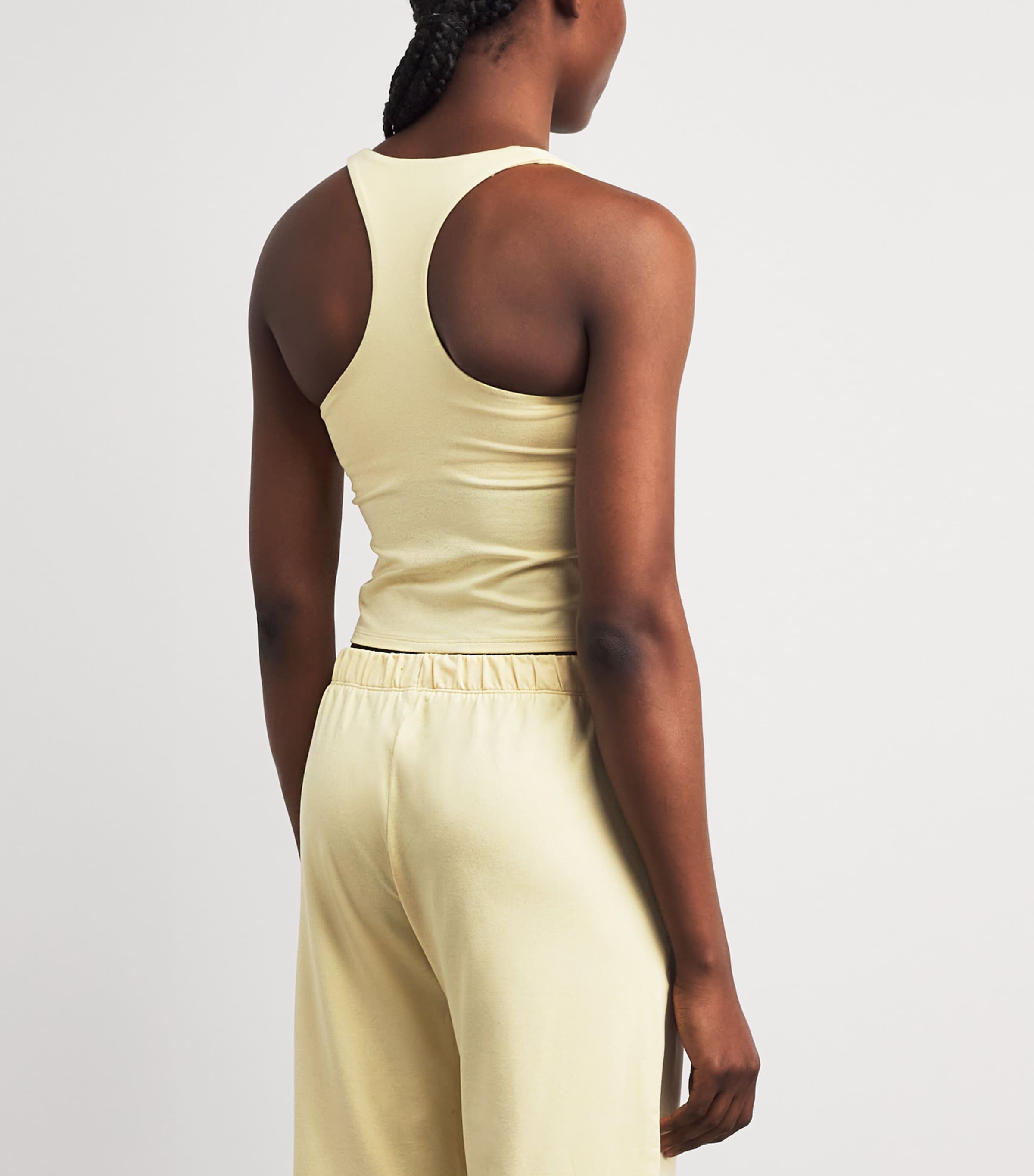 VUORI Womens Halo Performance 2.0 Crop Top Lemon Snap Heather Image 5