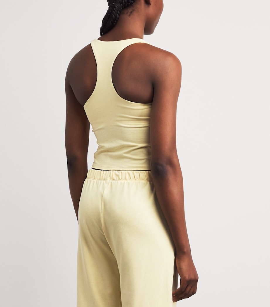 VUORI Womens Halo Performance 2.0 Crop Top Lemon Snap Heather Image 5