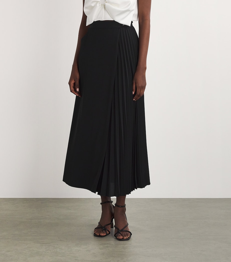 Pleated Maxi Skirt BLACK Image 3