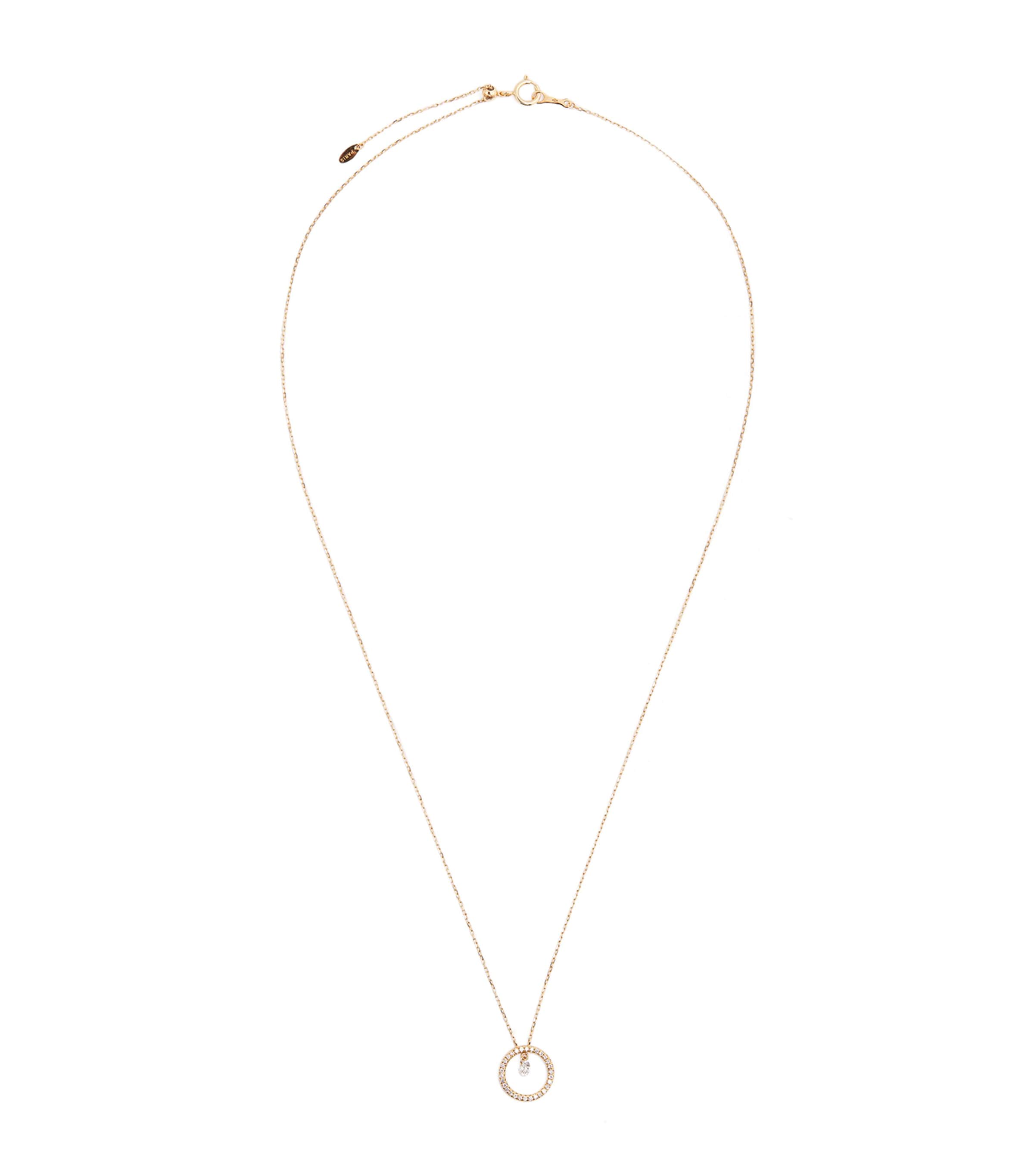 Persée Yellow Gold And Diamond Commic Strip Necklace In Gold