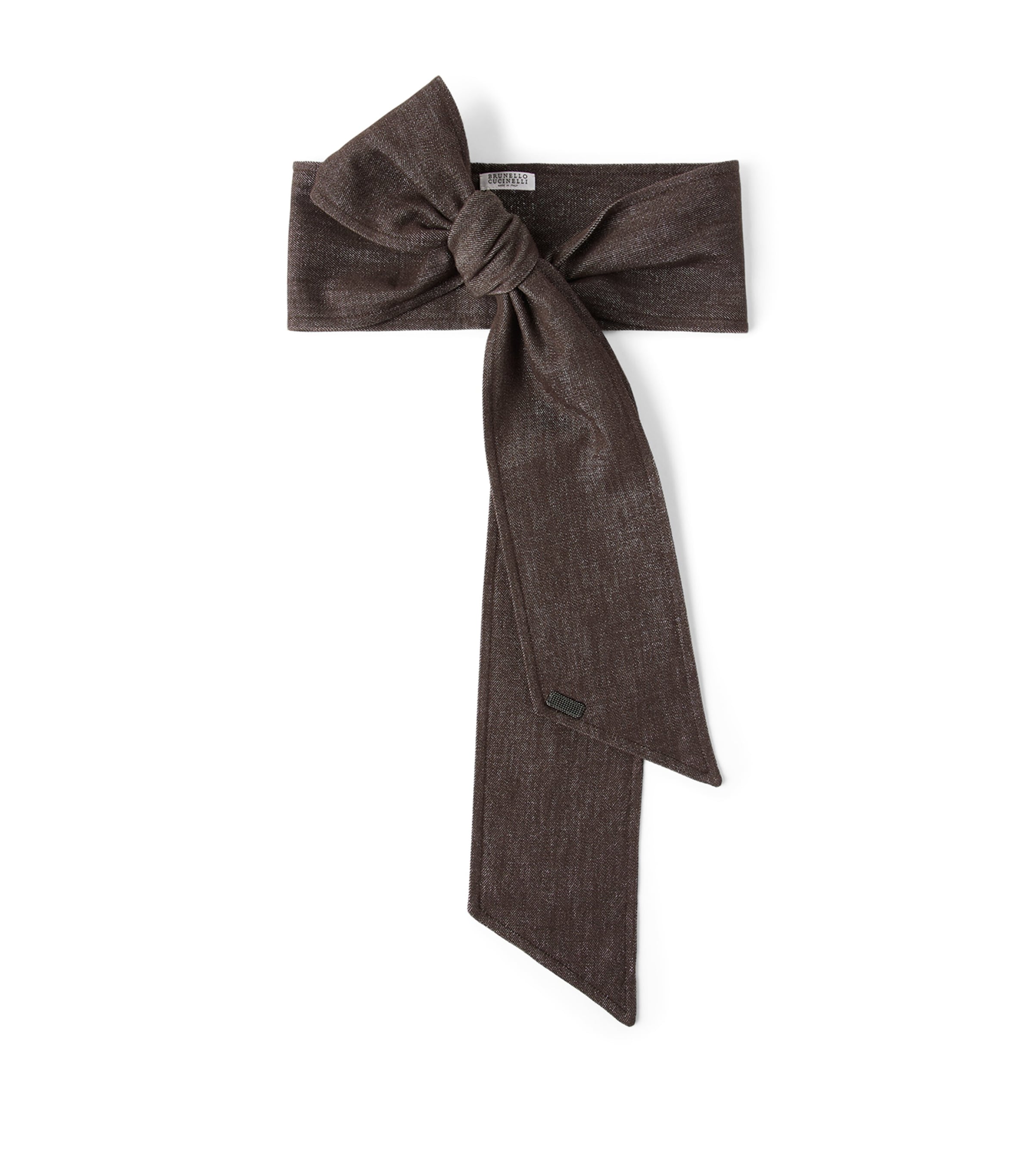 Brunello Cucinelli Sparkling No-fade Denim Foulard In Brown