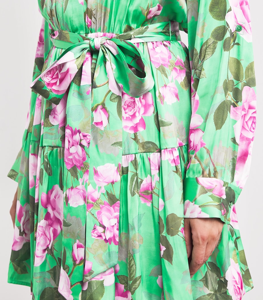 Satin Floral Virlen Mini Dress GSAG-GREEN MULTI Image 6