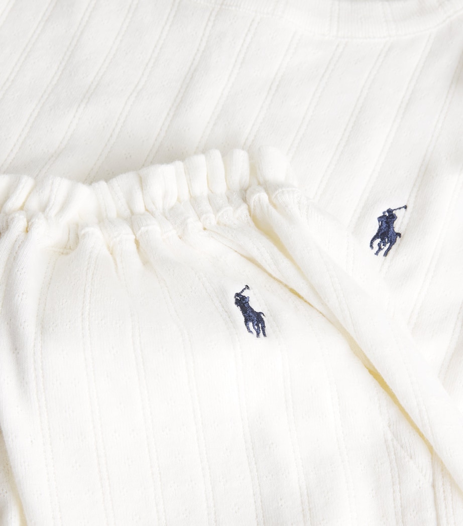 Cotton Pointelle Tank and Shorts Pyjama Set EGRET Image 5