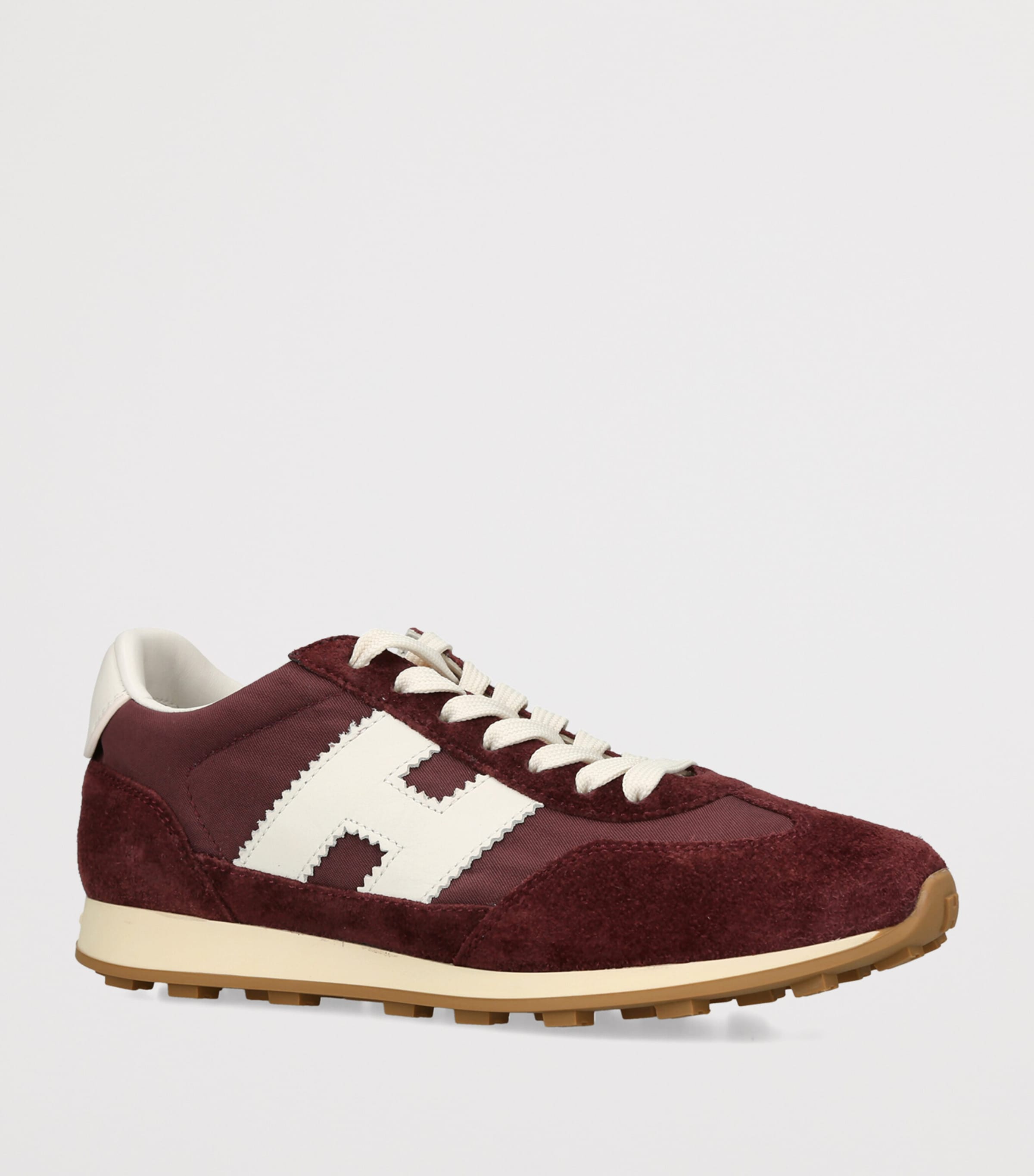 Hogan Suede-Mesh Athletic Sneakers Wine Image 2