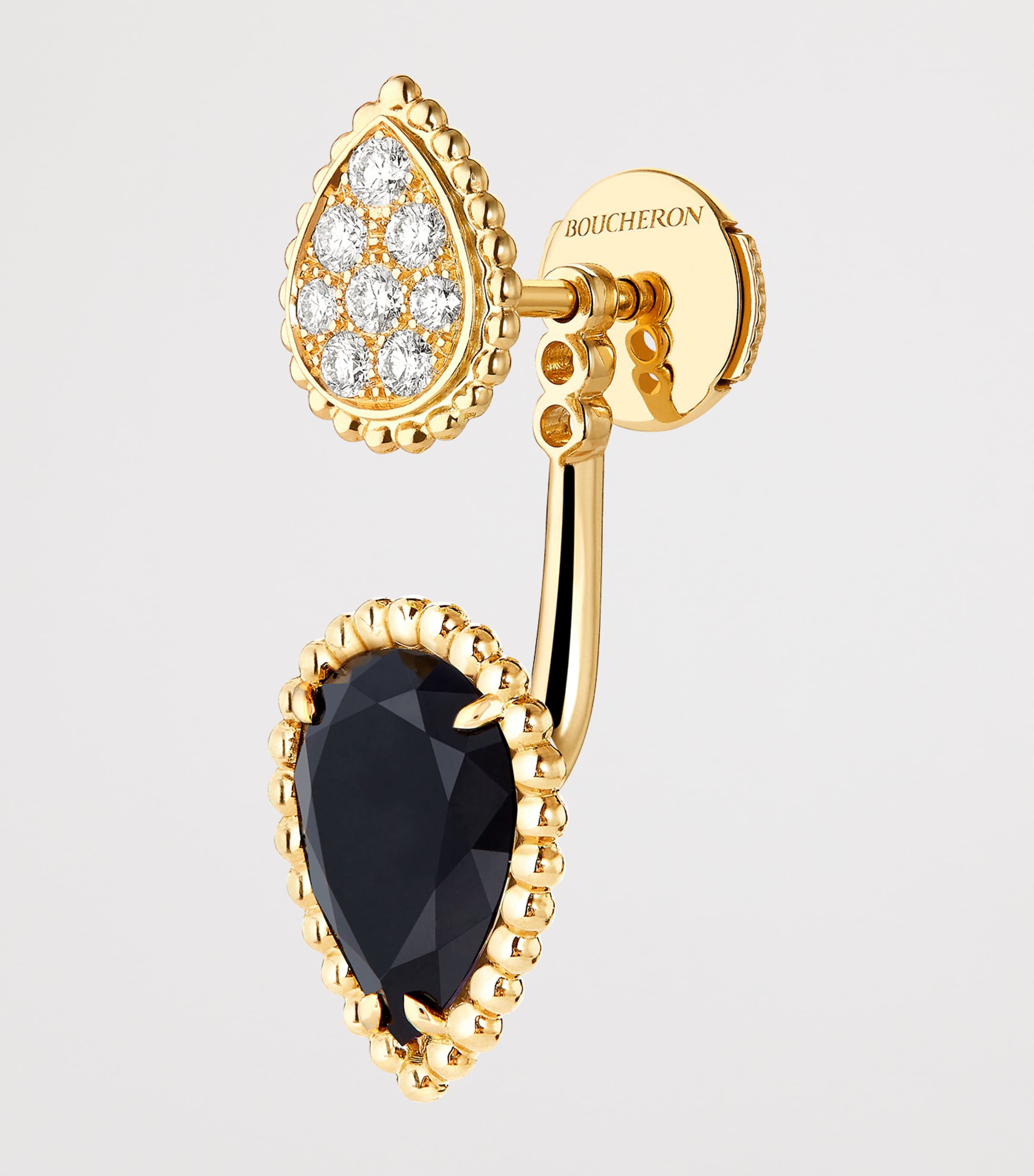 Boucheron Yellow Gold, Diamond and Onyx Serpent Bohème Stud Earring Yellow Gold Image 2