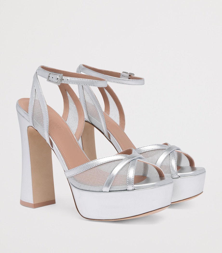 Metallic Mesh Sylvie Platform Sandals 125 SILVER Image 3