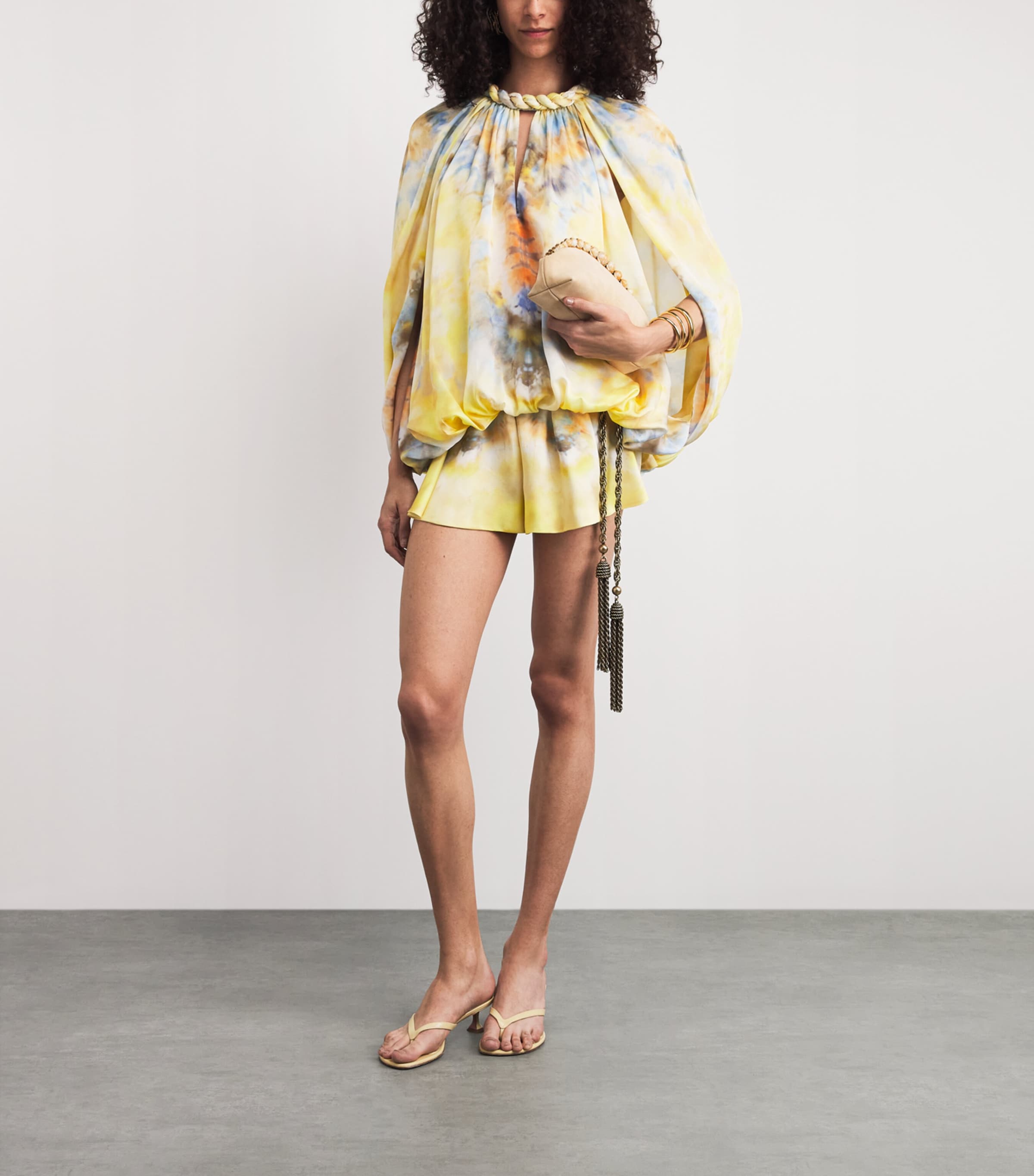 Zimmermann Womens Silk Alchemy Micro Shorts Citrus Tie Dye Image 2