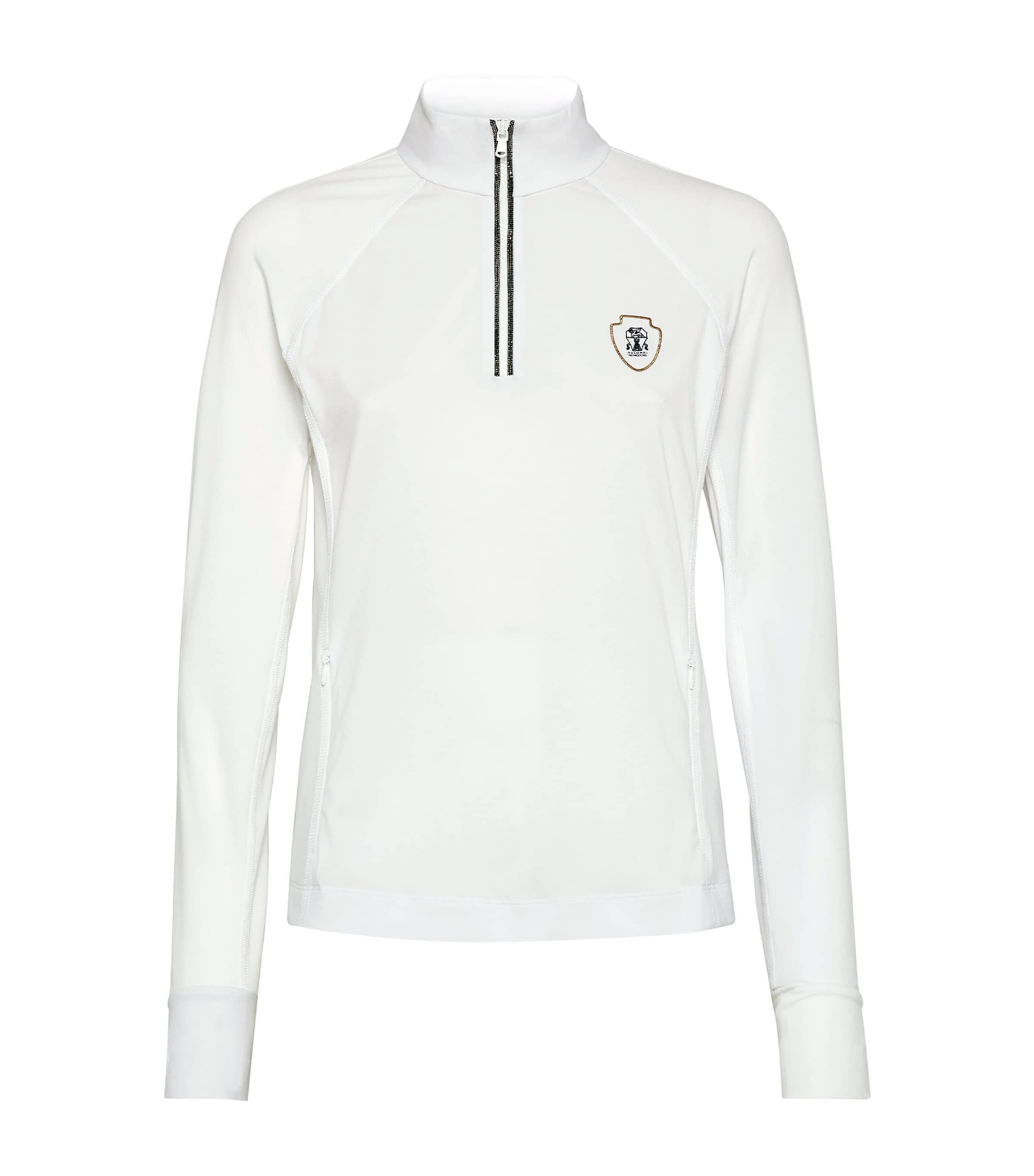 Brunello Cucinelli Techno Piqué Half-zip Sweatshirt In White