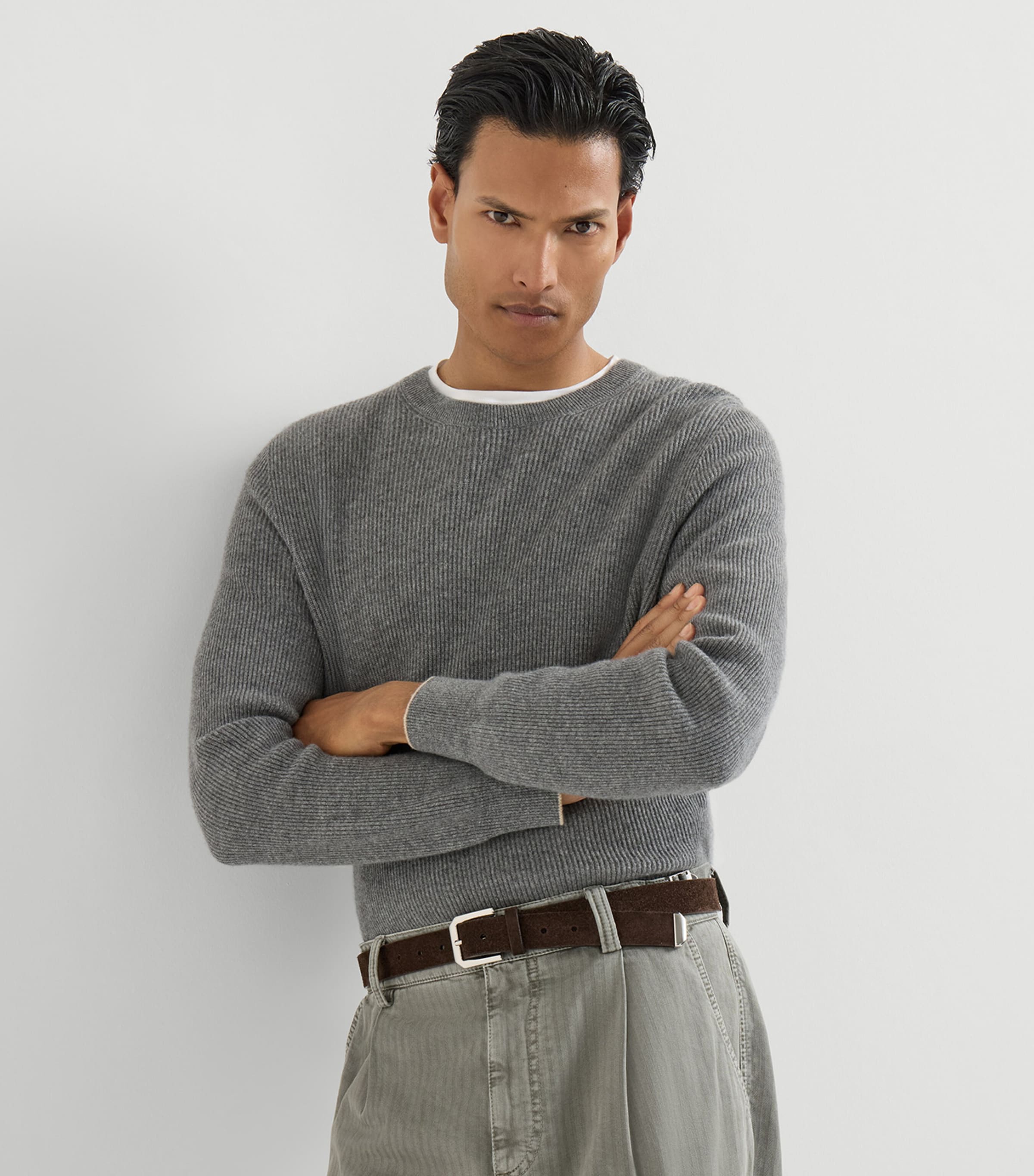 Brunello Cucinelli Mens Cashmere English Rib Sweater Image 4