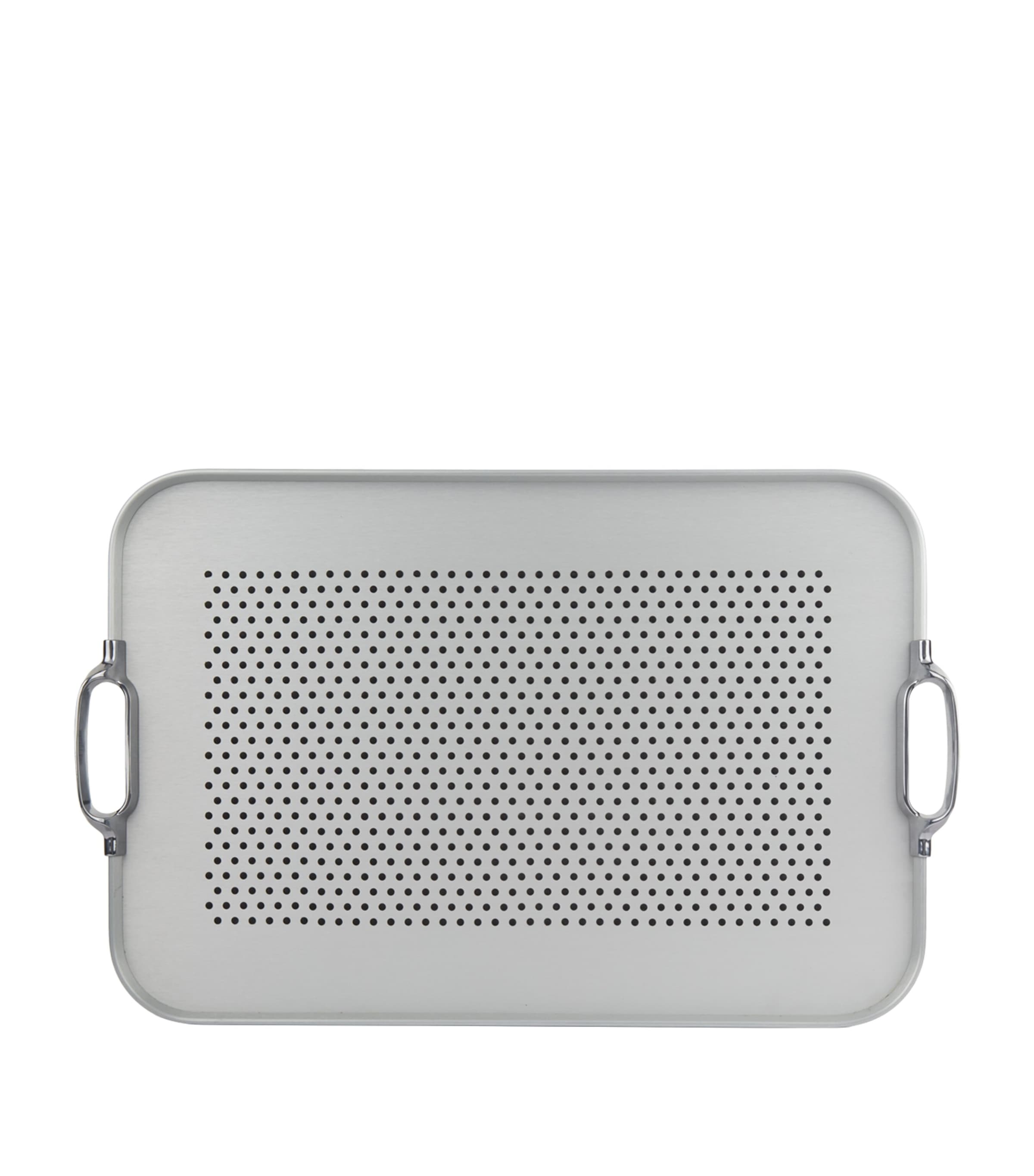 Rubber Grip Cut-Out Handle Tray SILVER Image 2