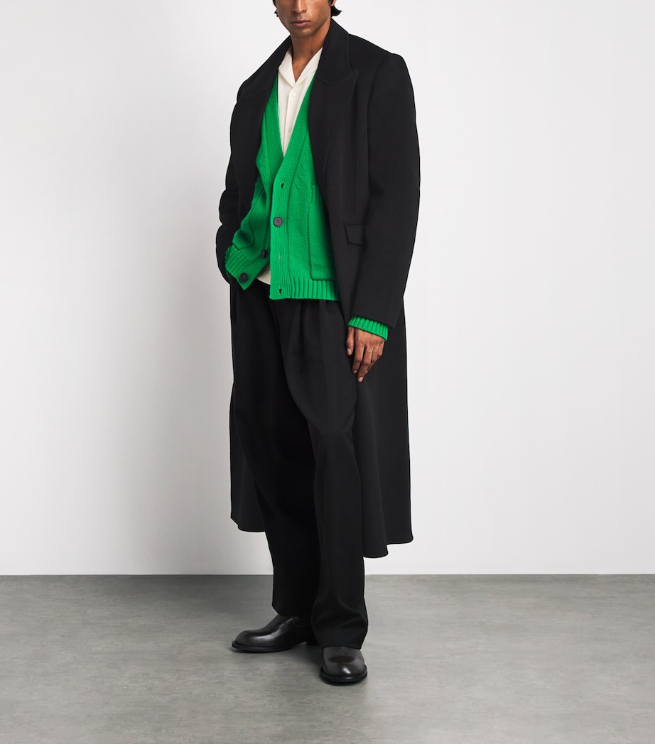 Séfr Mens Wool-Cashmere Overcoat Black Image 2