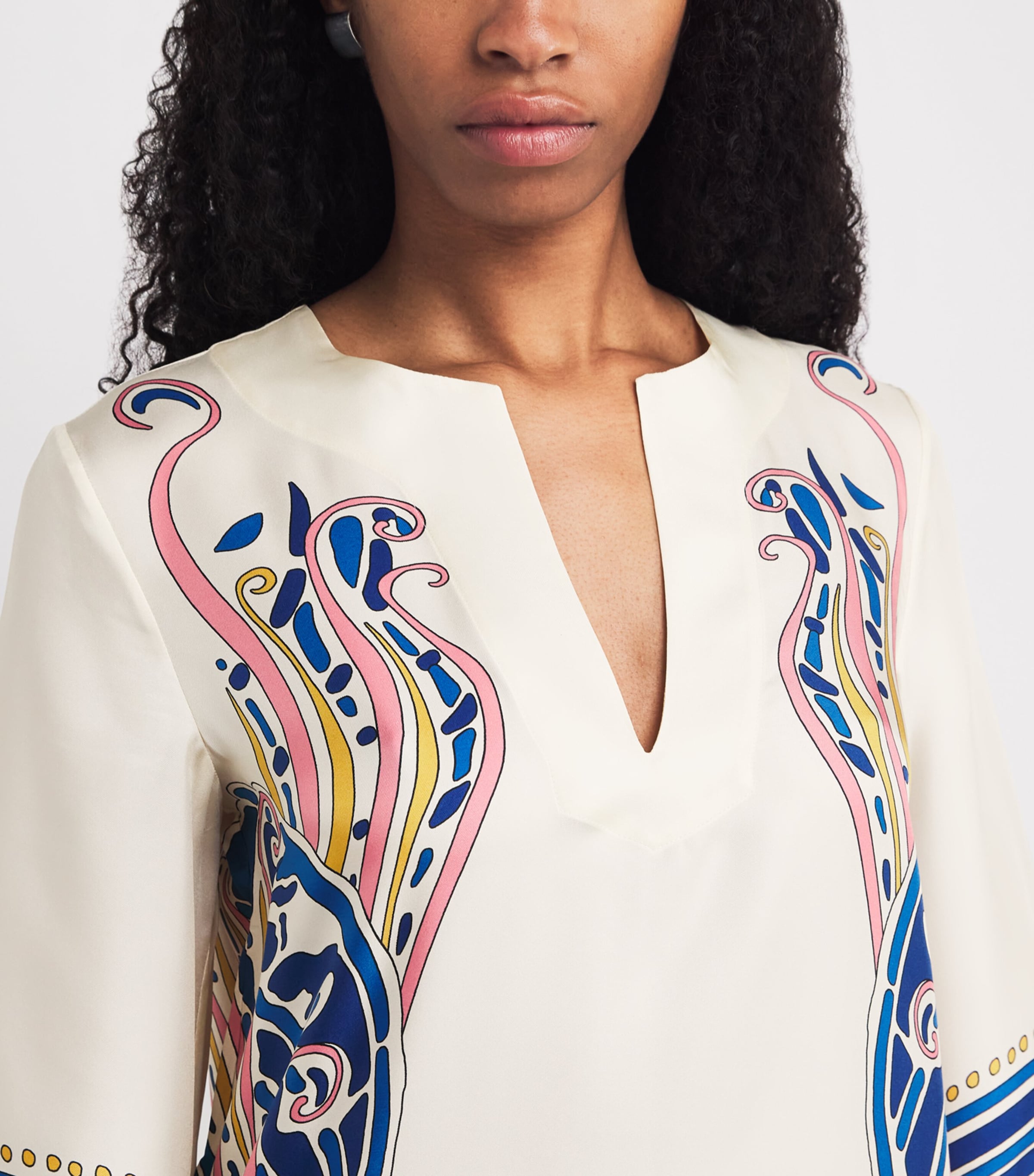 Silk Lemuria Print Kaftan BU03LEMURIA PLACEE Image 4