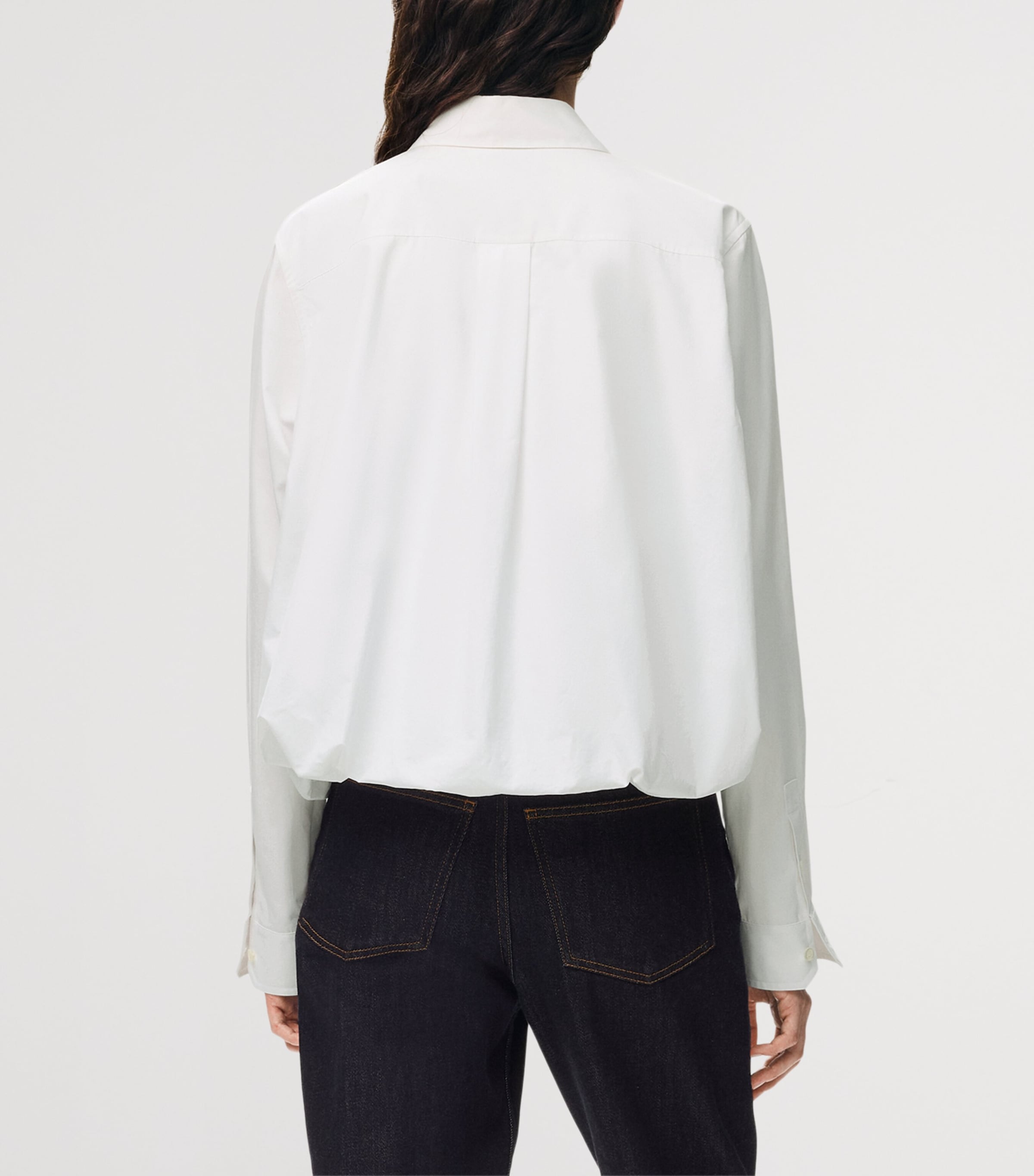 LOEWE Womens Drawstring-Hem Shirt White Image 4