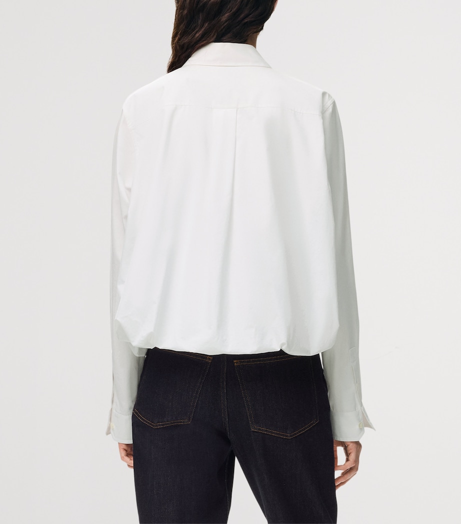 LOEWE Womens Drawstring-Hem Shirt White Image 4