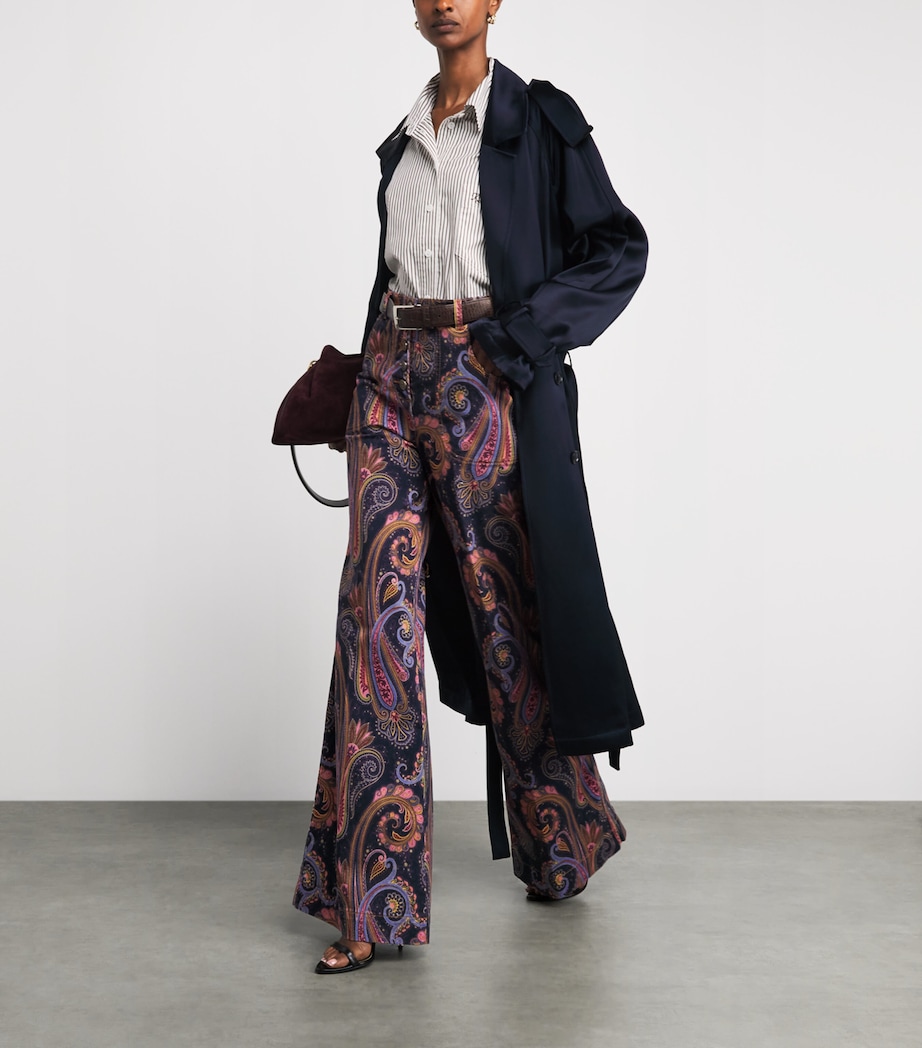Etro Womens Paisley Flared Jeans Print/blue Bs Image 2