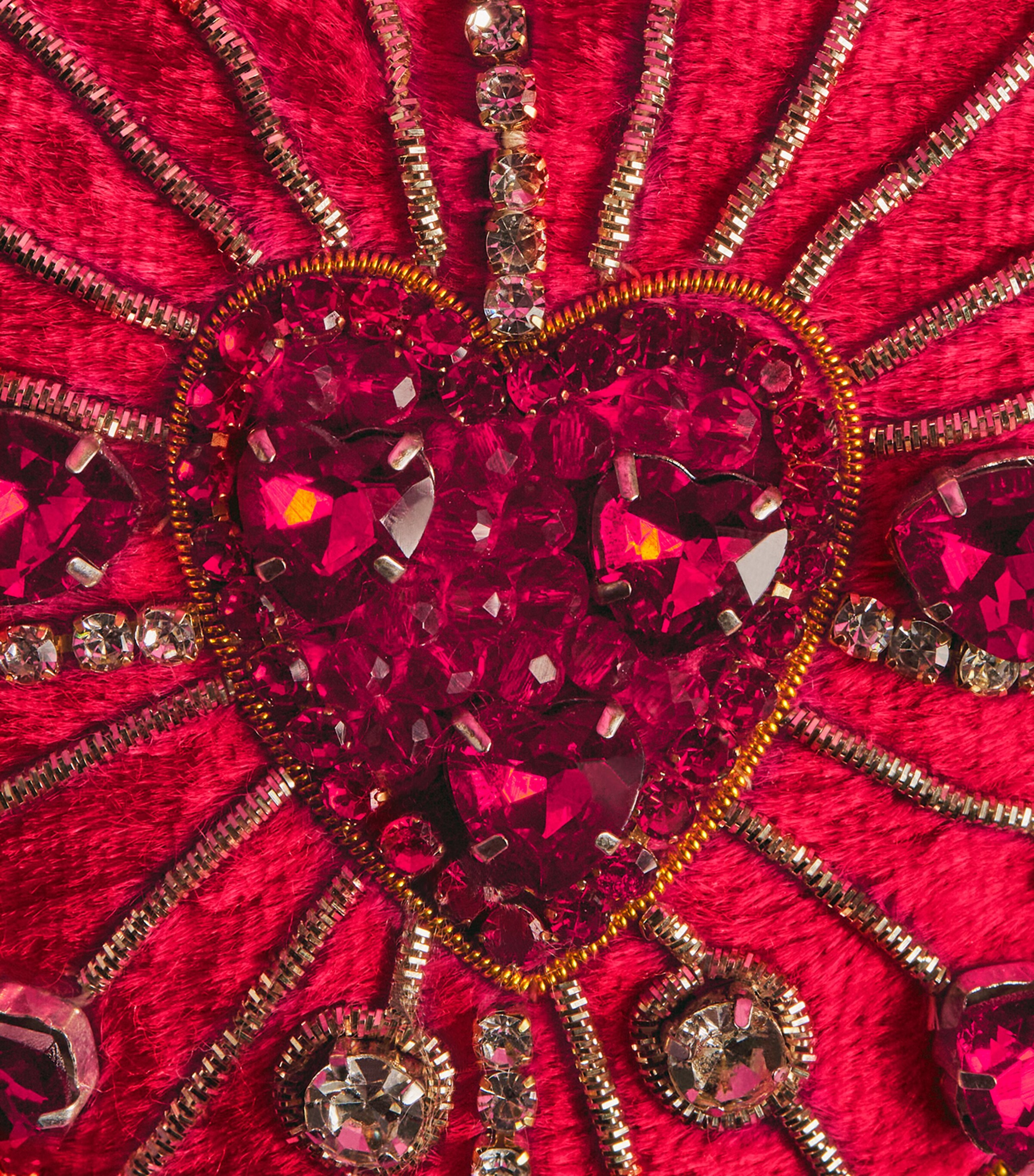 Tinker Tailor Starburst Heart Tree Decoration Red & Gold Image 2