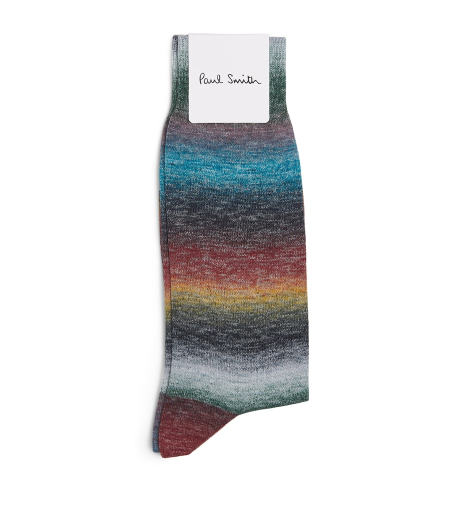 Paul Smith Mens Ombré Signature Stripe Socks Coloured Image 1