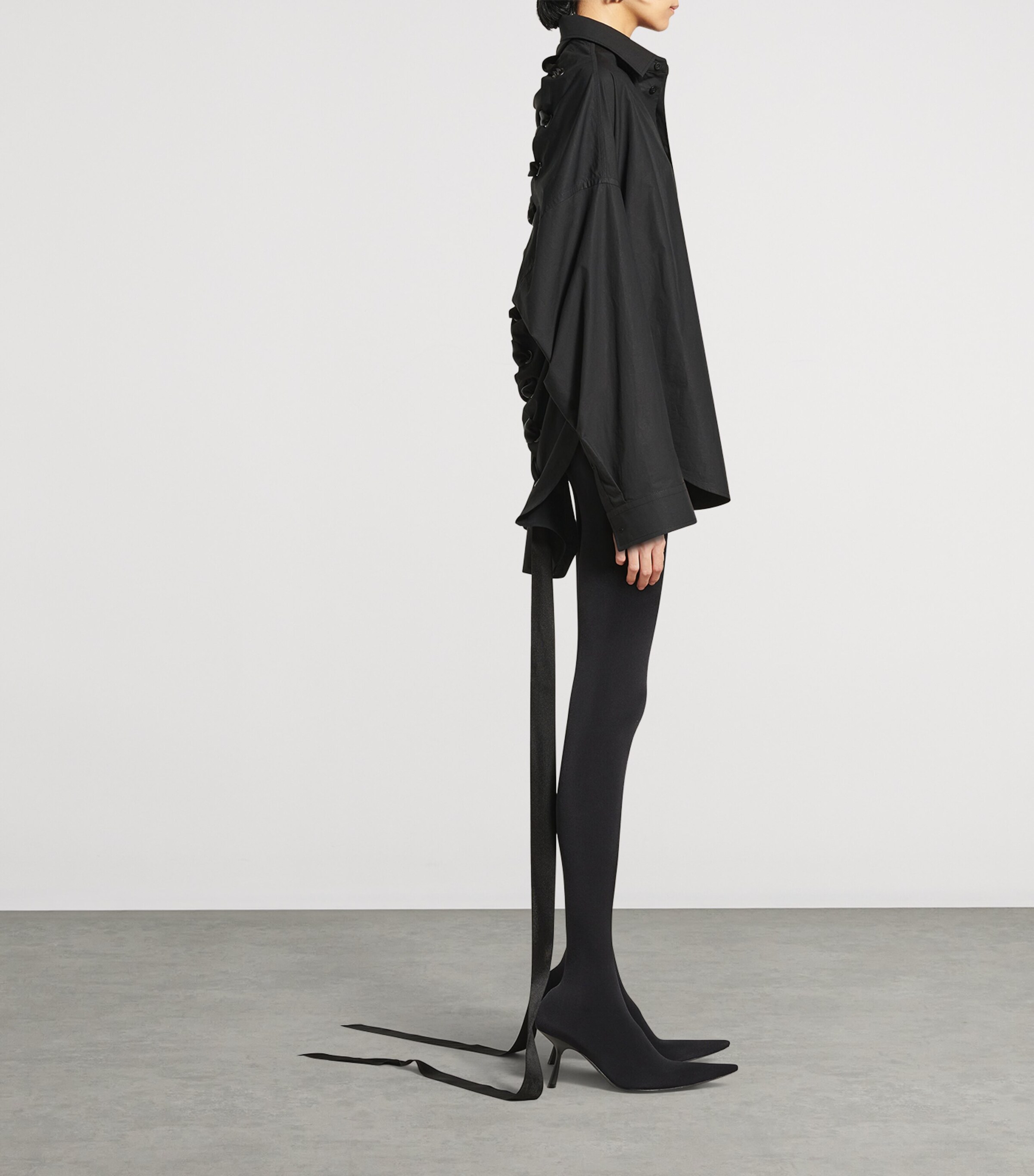 ●送料込●BALENCIAGA●Bal Diagonal コクーン シャツドレス Balenciaga Cotton Poplin Lace-Up Shirt | Harrods US