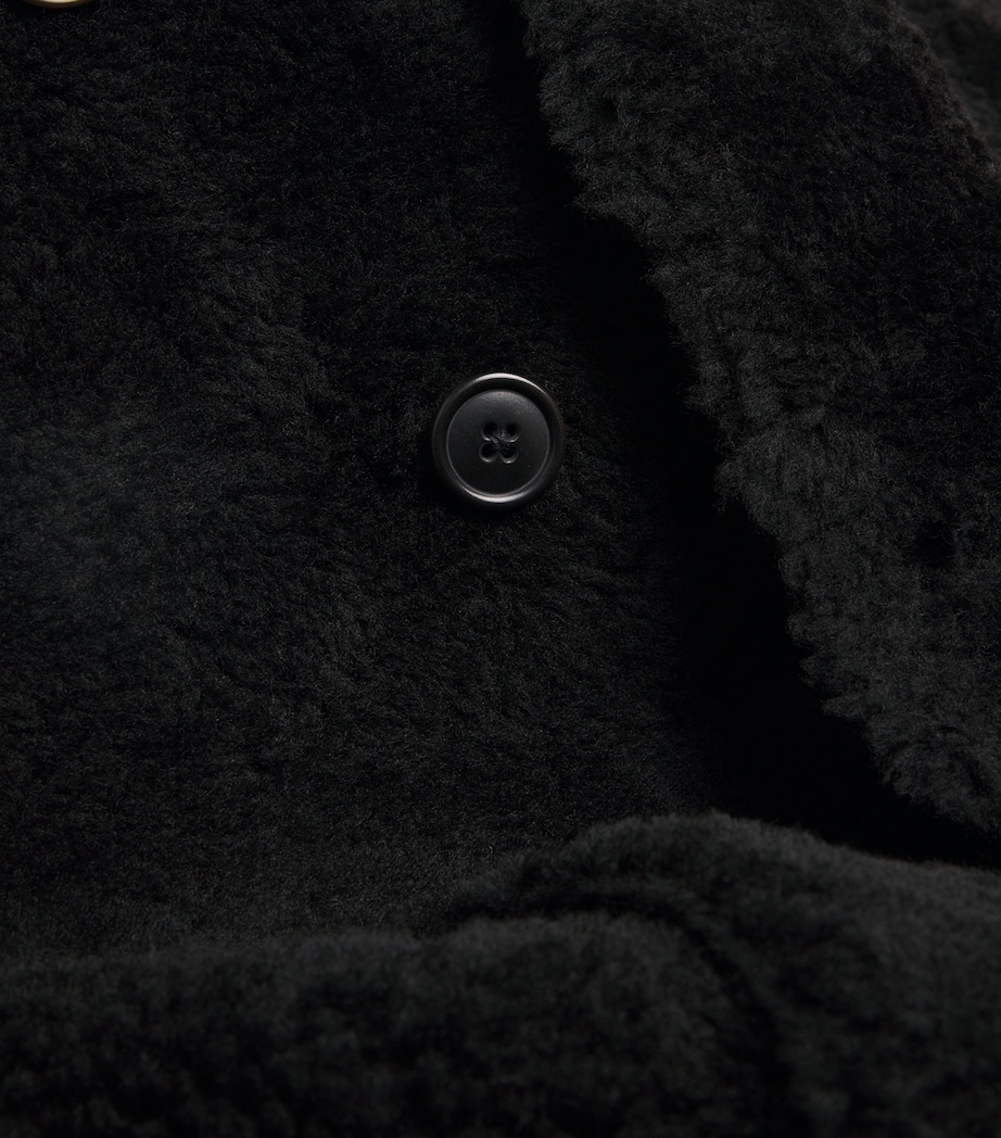 Shearling Cabot Overcoat BLACK Image 5