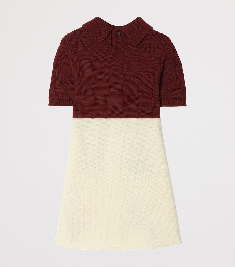 Burberry Kids Wool-Blend Townhouse Bear Dress (4-12 Years) Claret Red Image 2