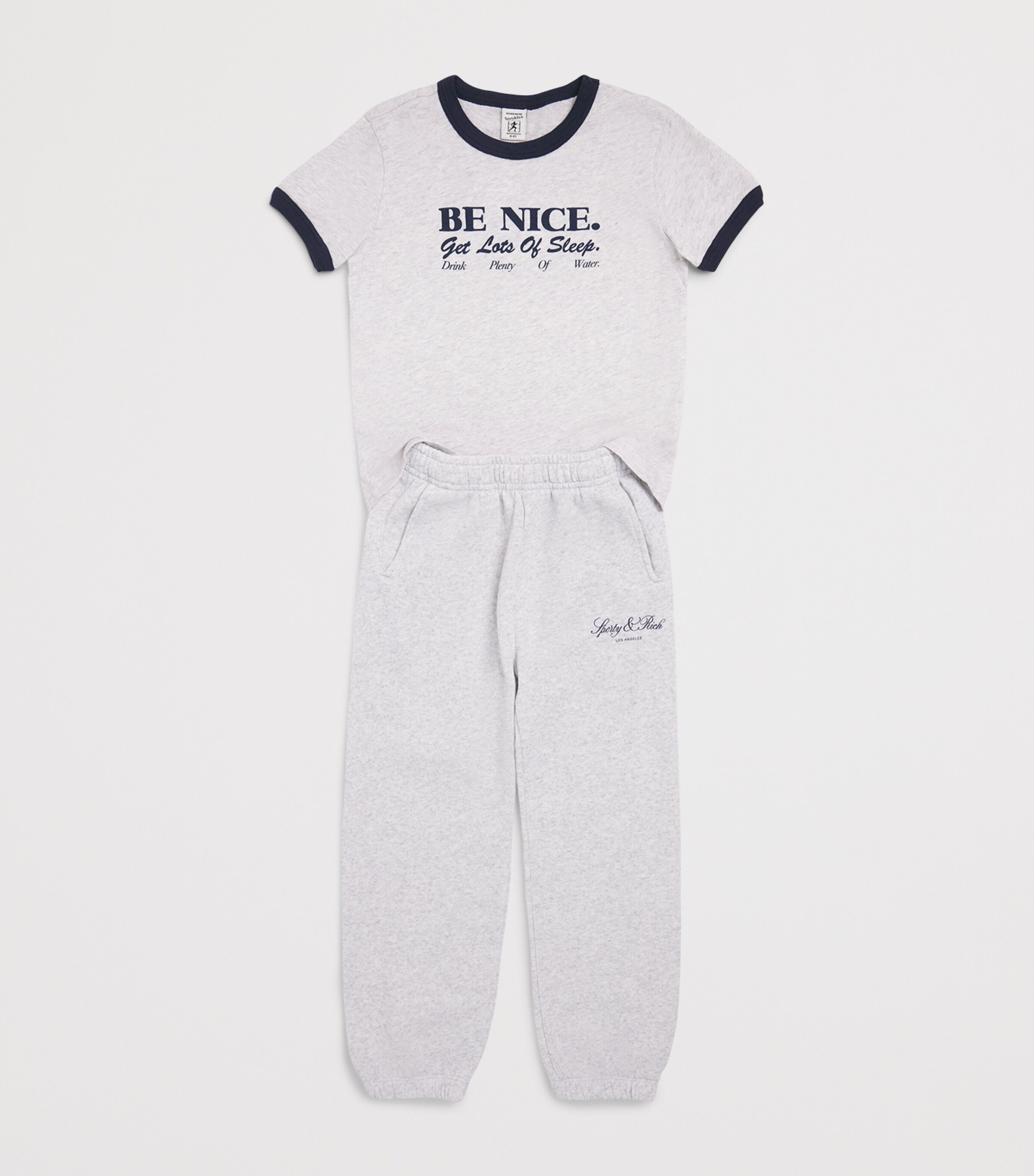 SPORTY & RICH KIDS Be Nice T-Shirt (2-14 Years) Heather Gry/drk Navy Image 3