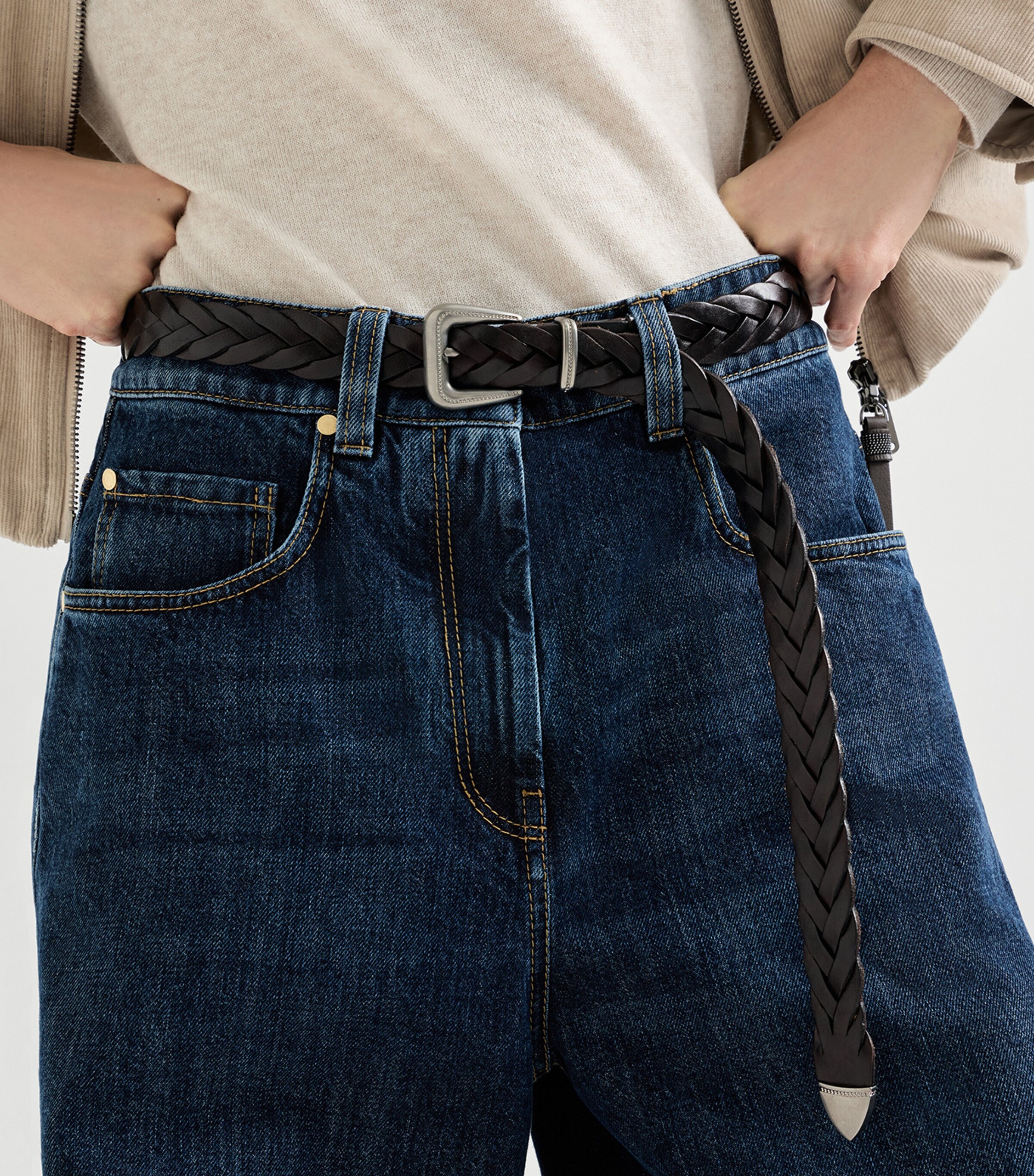 Brunello Cucinelli Leather Braided Belt Image 2