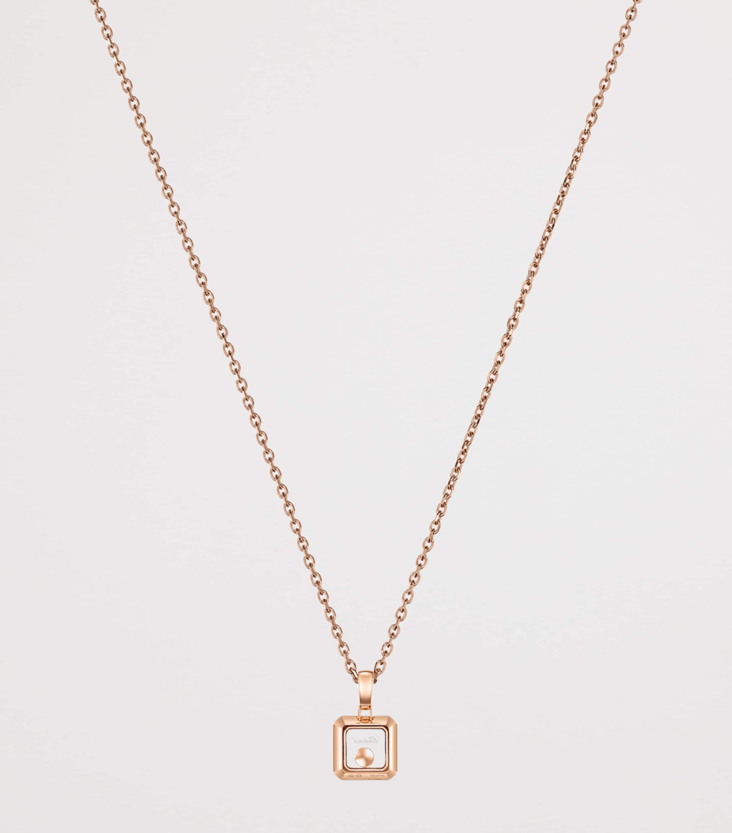 Rose Gold and Diamond Happy Diamonds Icons Pendant Necklace 18K ROSE GOLD Image 4