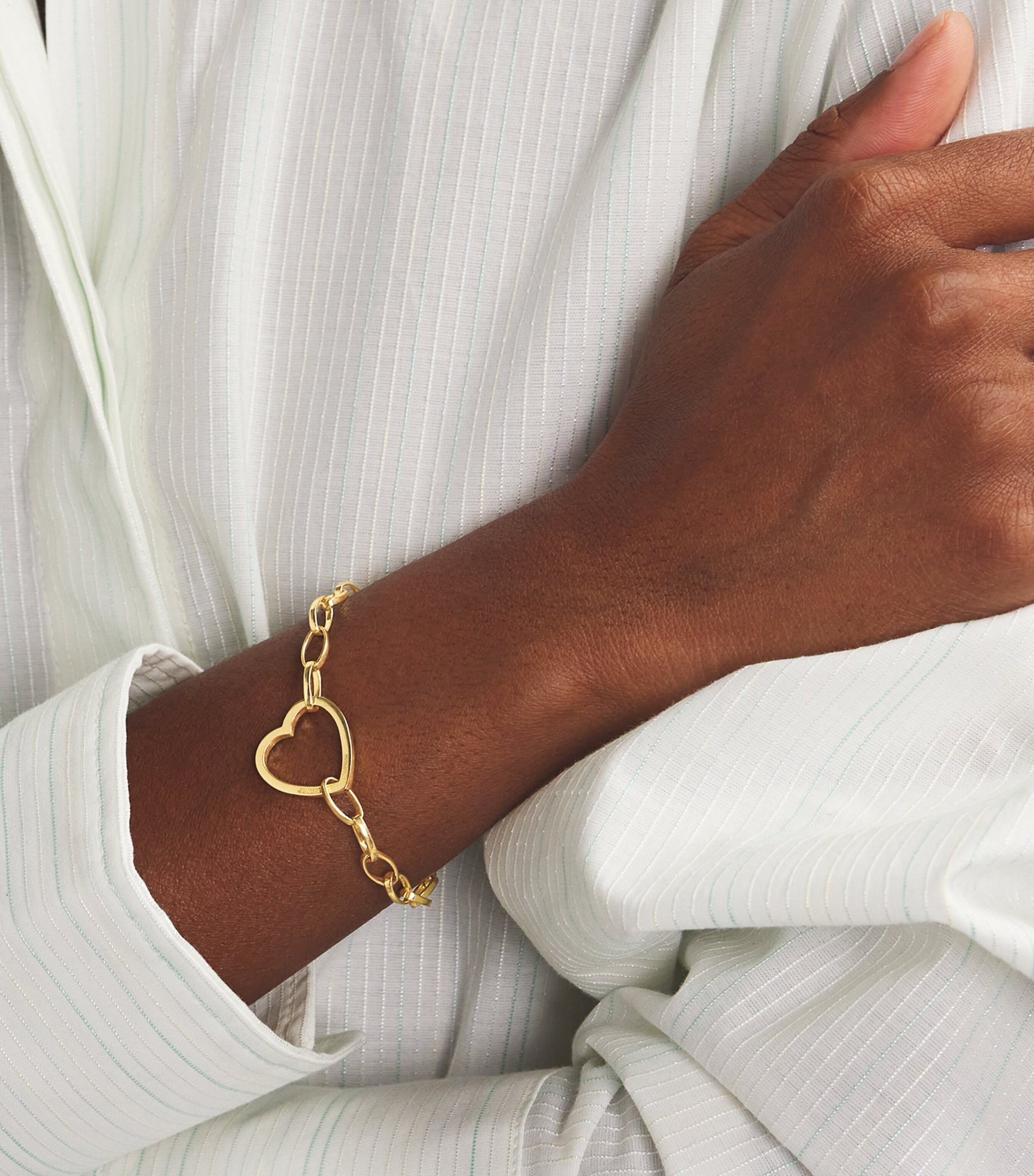 Yellow Gold Edith Heart Chain Bracelet YELLOW GOLD Image 2