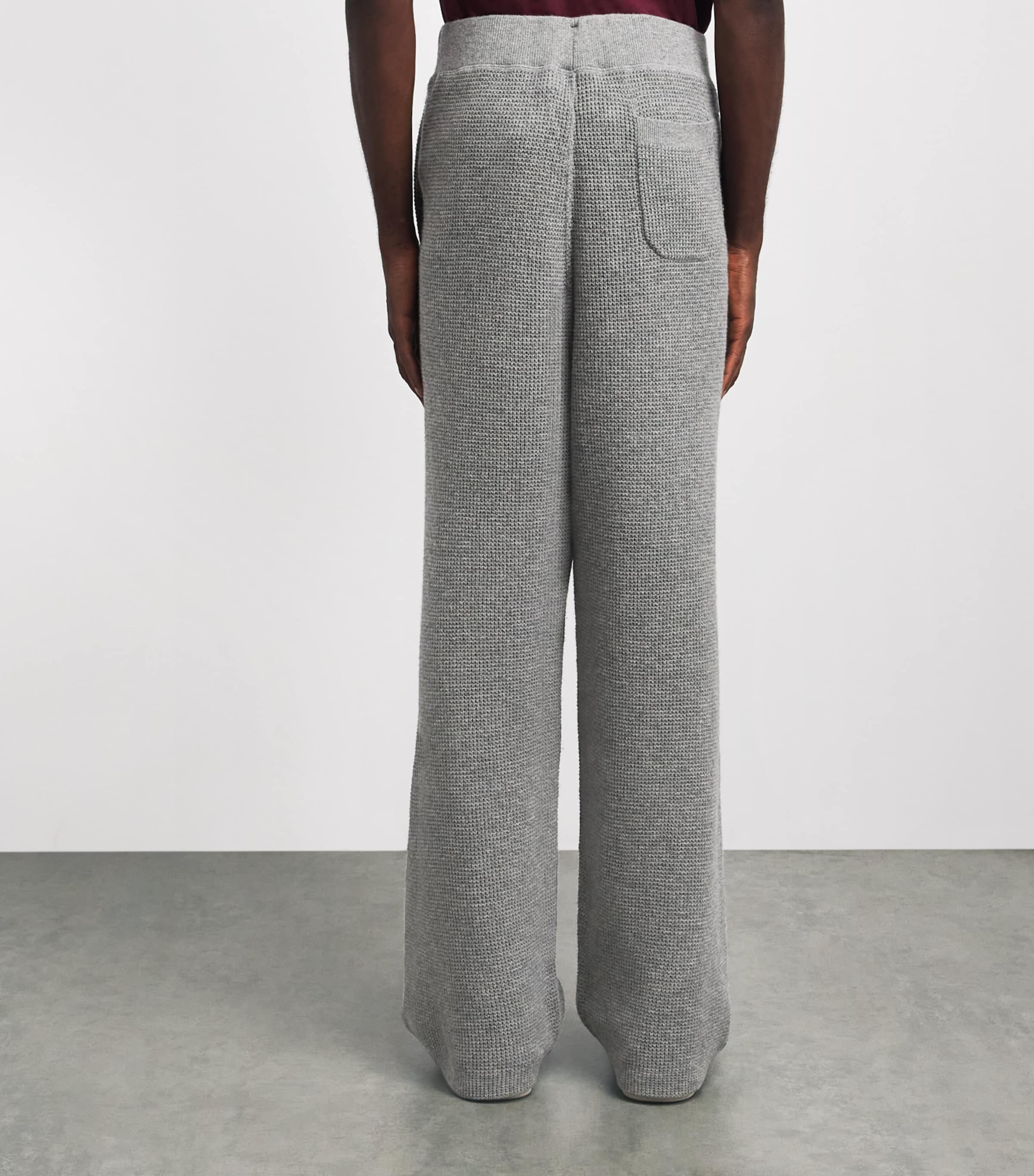 Polo Ralph Lauren Mens Wool-Cotton Waffle Knit Sweatpants Fawn Grey Heather Image 5