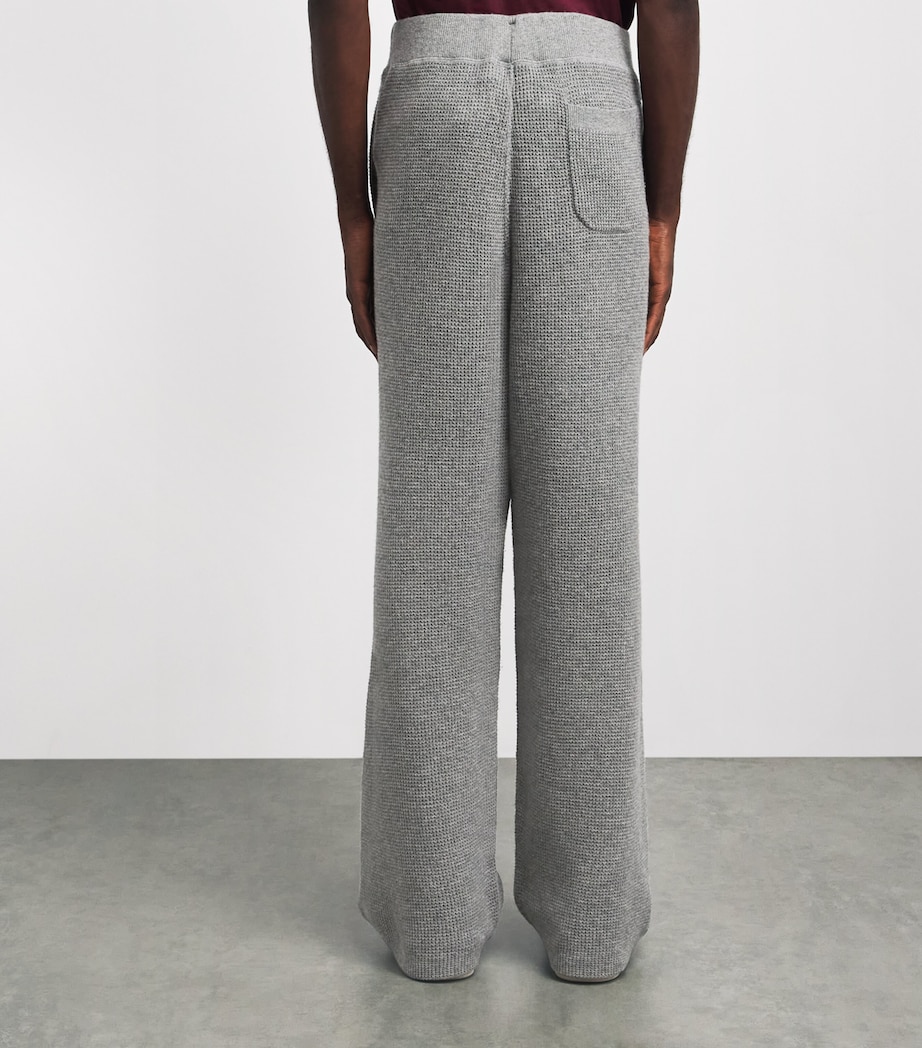Polo Ralph Lauren Mens Wool-Cotton Waffle Knit Sweatpants Fawn Grey Heather Image 5
