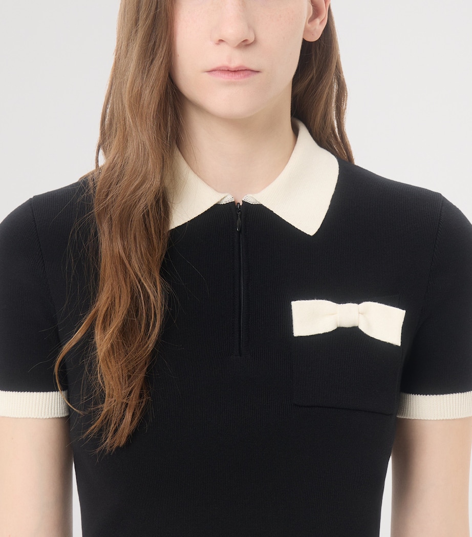 Valentino Womens Cotton Bow-Detail Polo Shirt Image 7