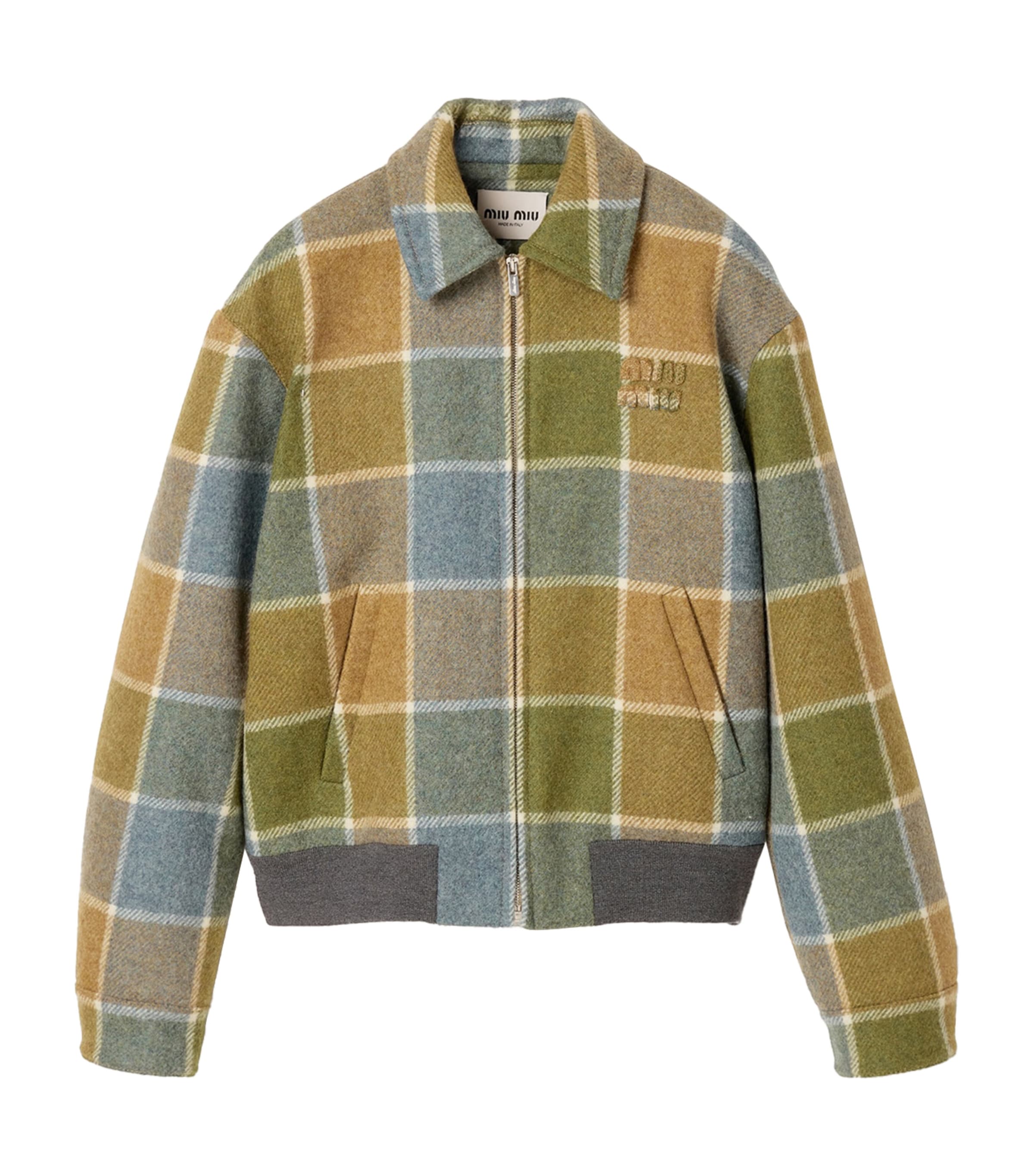 Wool Check Bomber Jacket F0XX7 Image 1