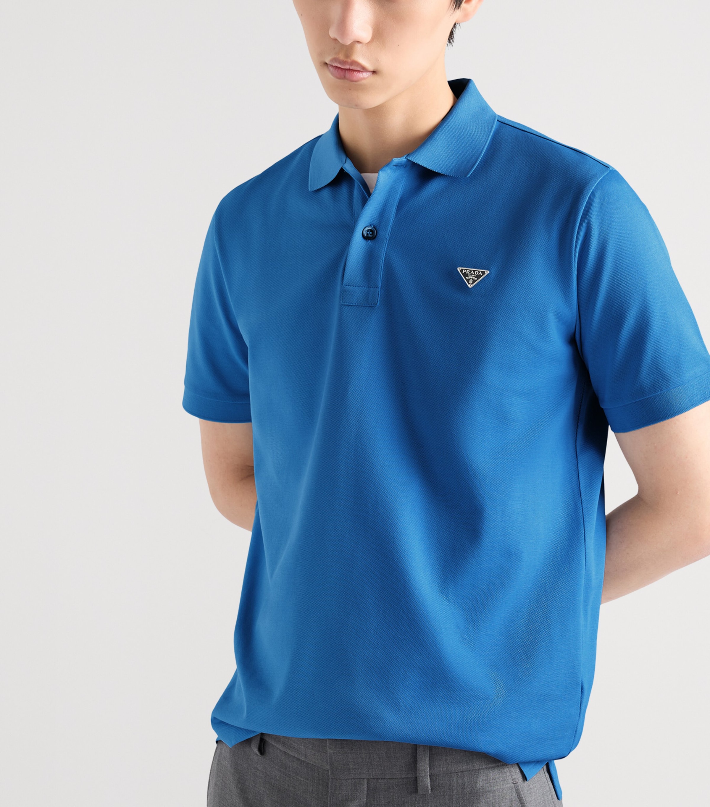 Prada Mens Cotton Piqué Polo Shirt Image 4