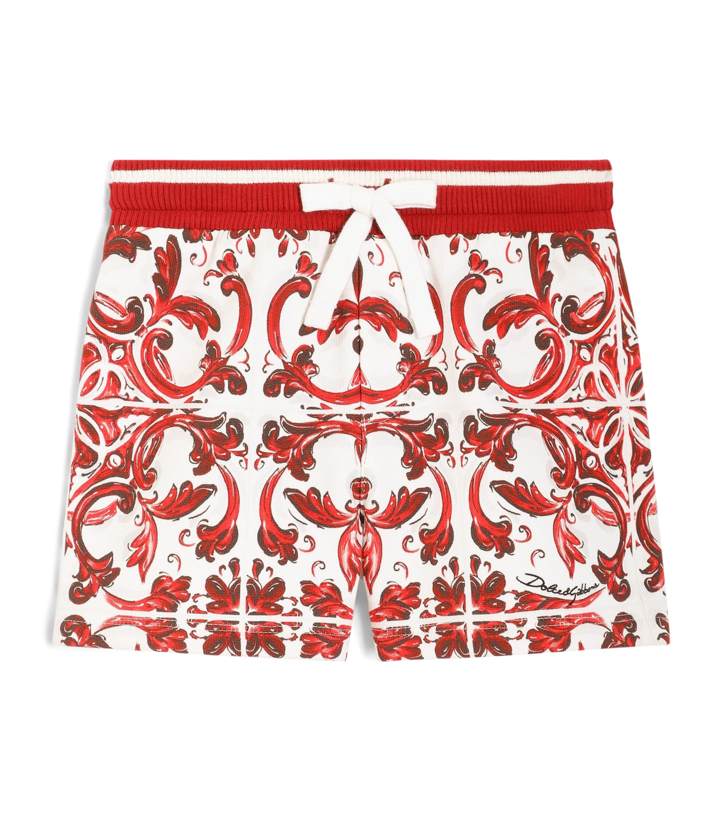 Dolce & Gabbana Dolce&gabbana Kids Cotton Printed Bermuda Shorts In Red