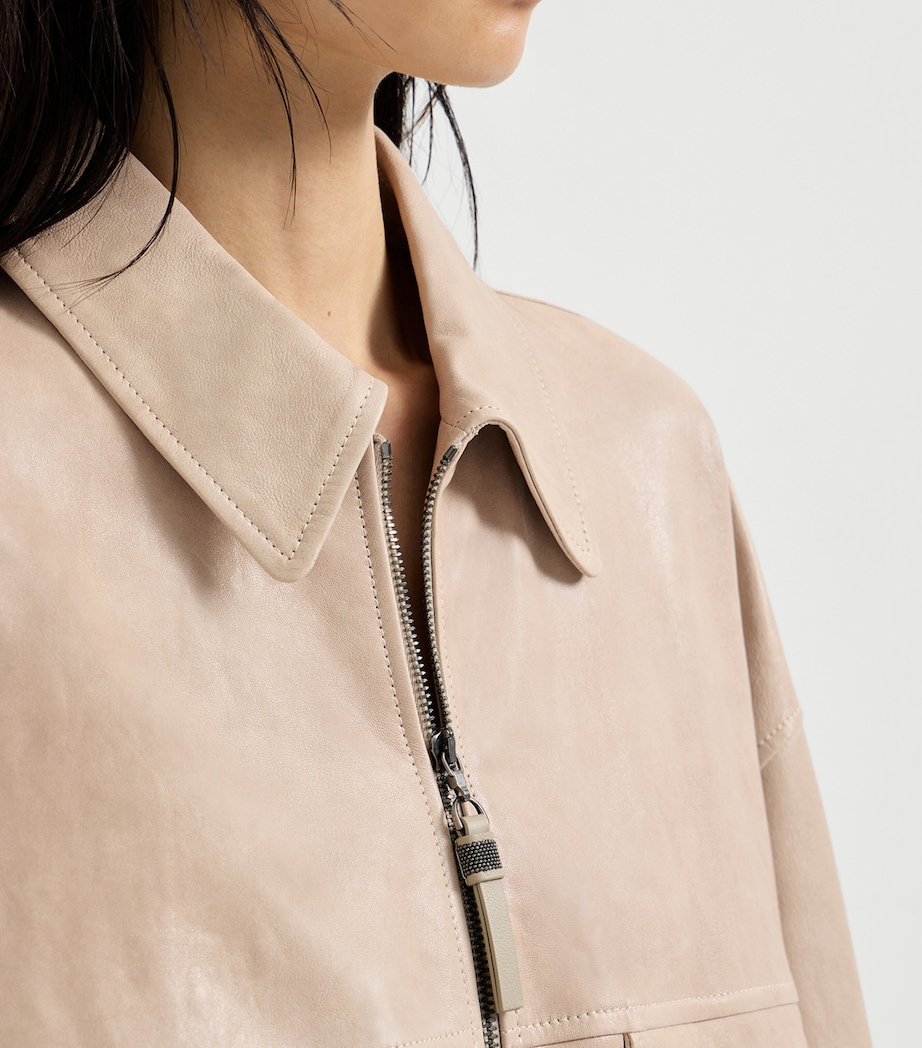 Leather Bomber Jacket C8238 Image 6