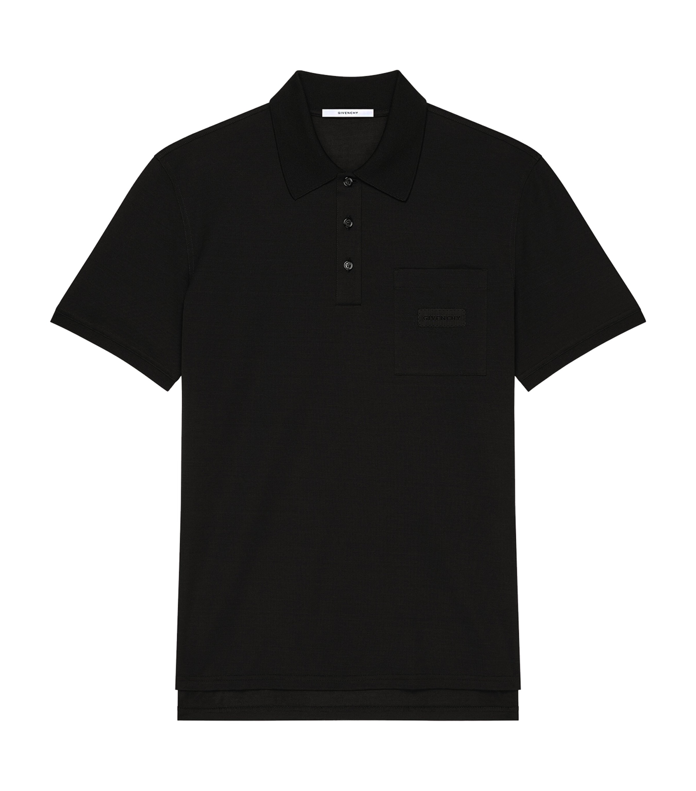 Cotton Logo Polo Shirt BLACK Image 1